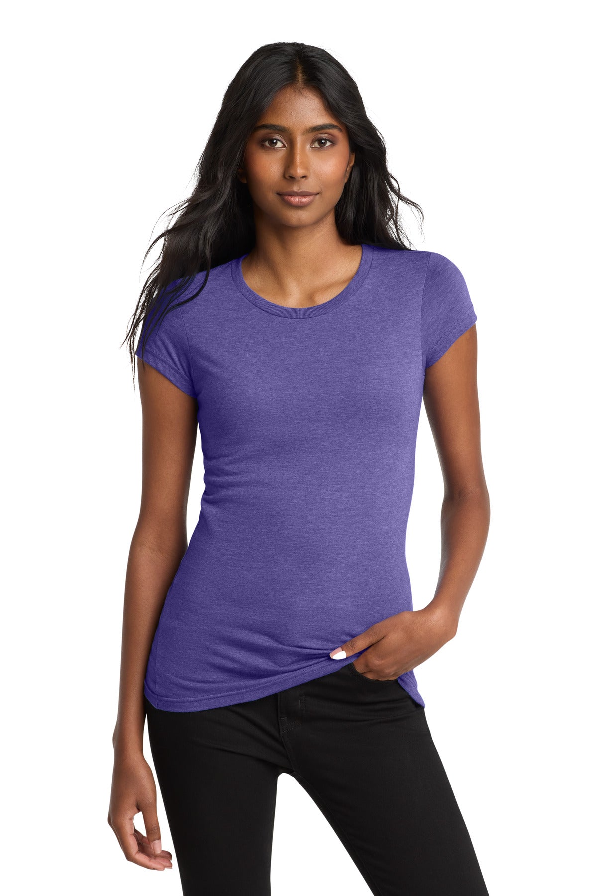 Custom Heathered Purple Women's Fitted V.I.T. Tee DT6001, personalized by SanCanDo Swag in Argyle, TX