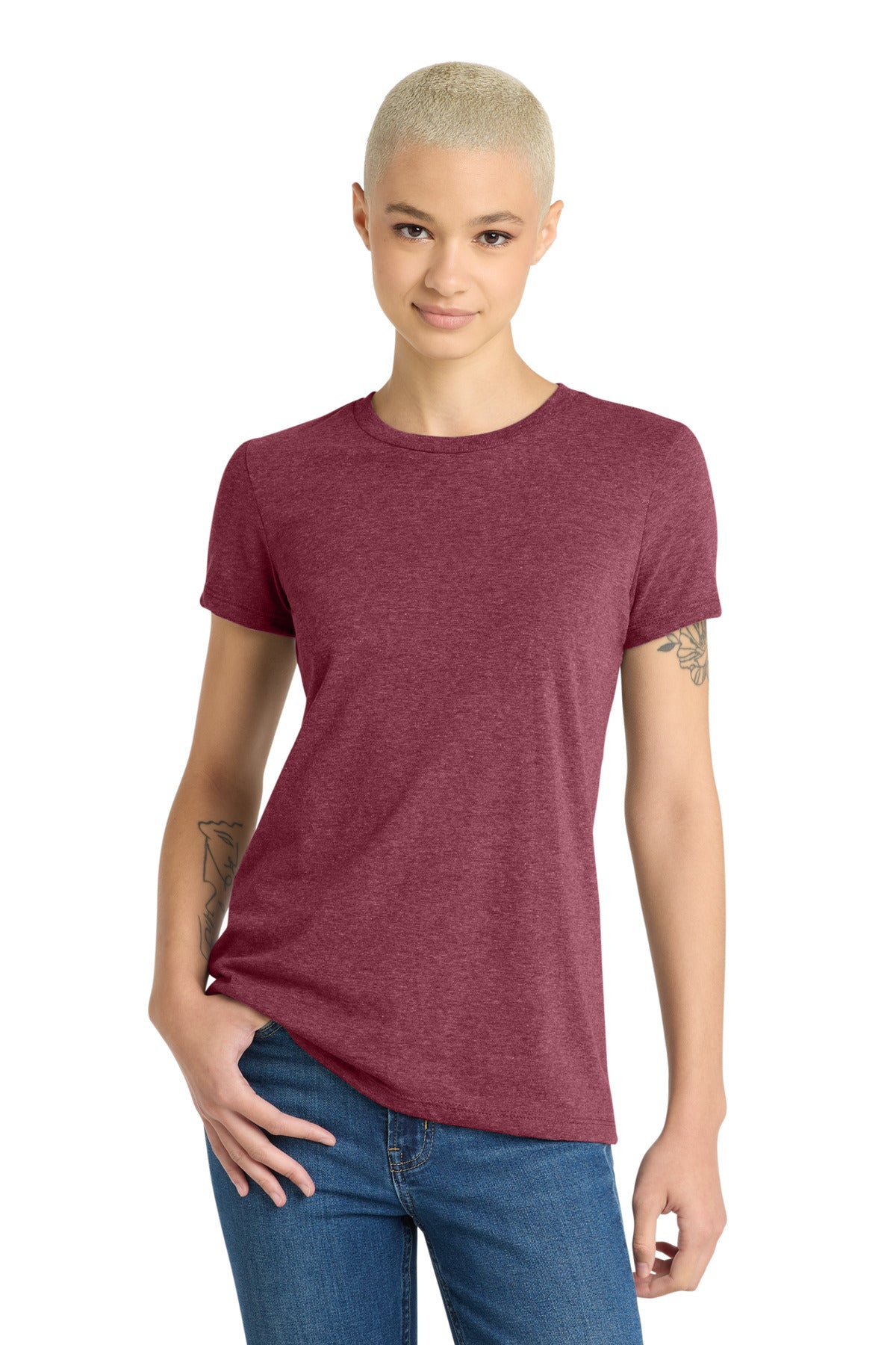 Custom Heathered Cardinal Women's V.I.T. Tee DT6002, personalized by SanCanDo Swag in Argyle, TX
