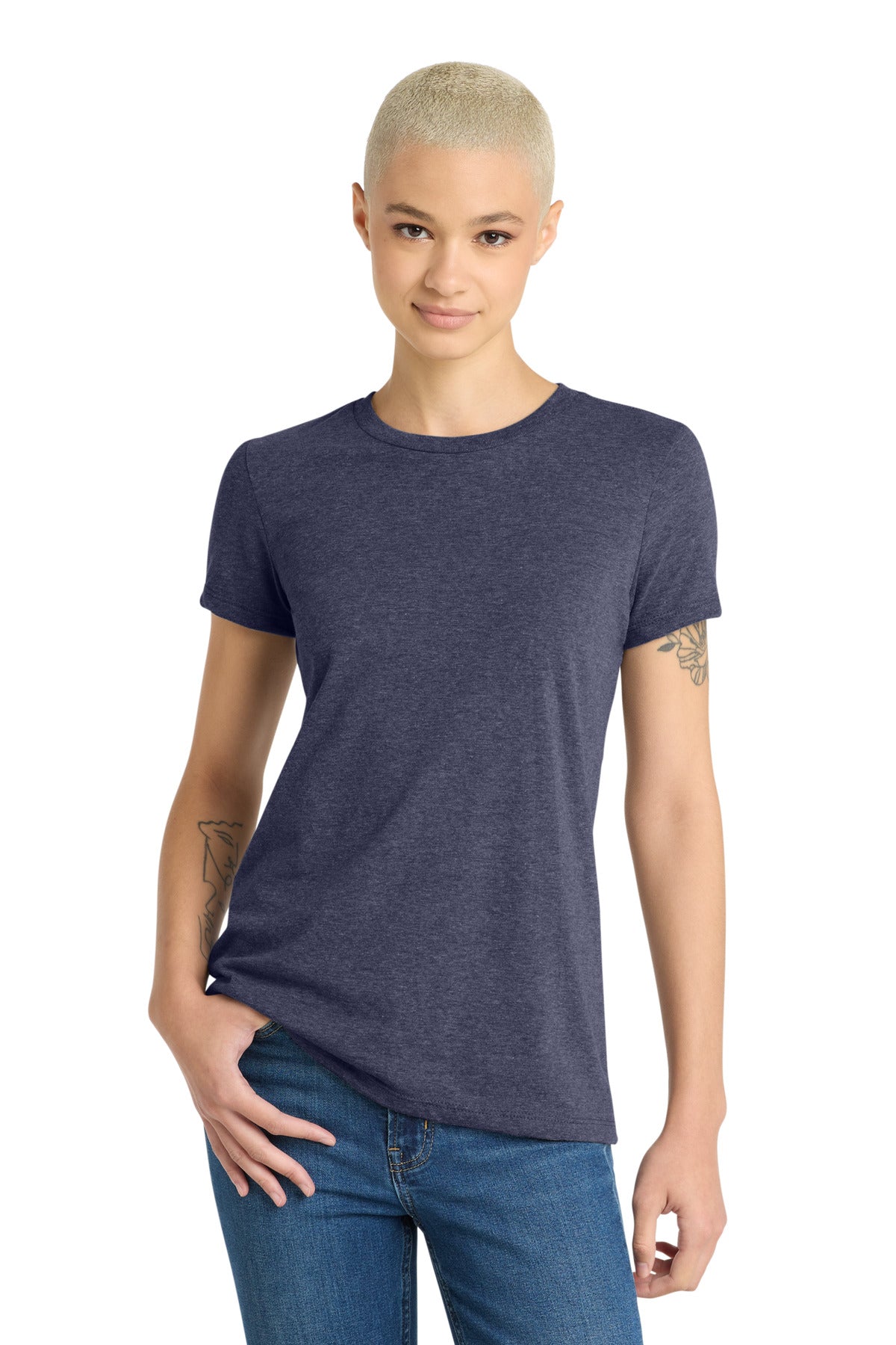 Custom Heathered Navy Women's V.I.T. Tee DT6002, personalized by SanCanDo Swag in Argyle, TX
