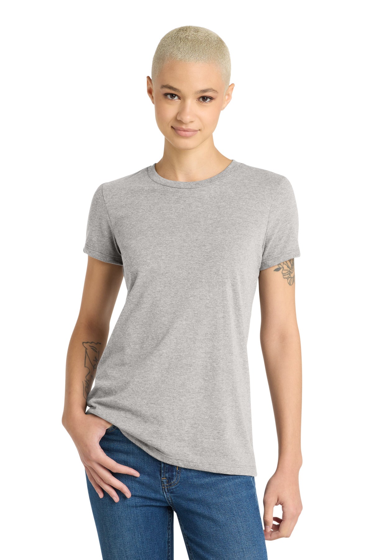 Custom Light Heather Grey Women's V.I.T. Tee DT6002, personalized by SanCanDo Swag in Argyle, TX