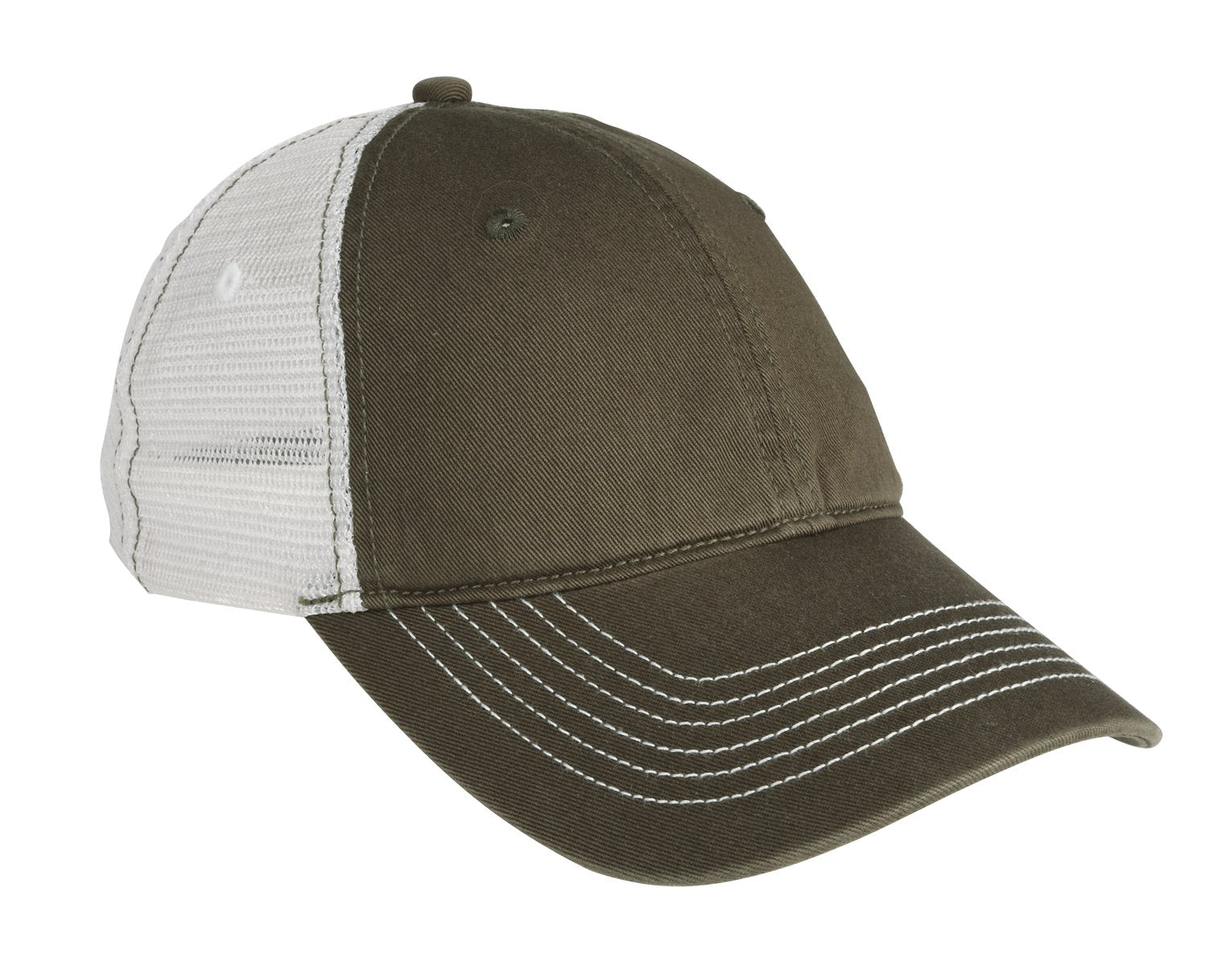 Custom Army/ White Mesh Back Cap DT607, personalized by SanCanDo Swag in Argyle, TX
