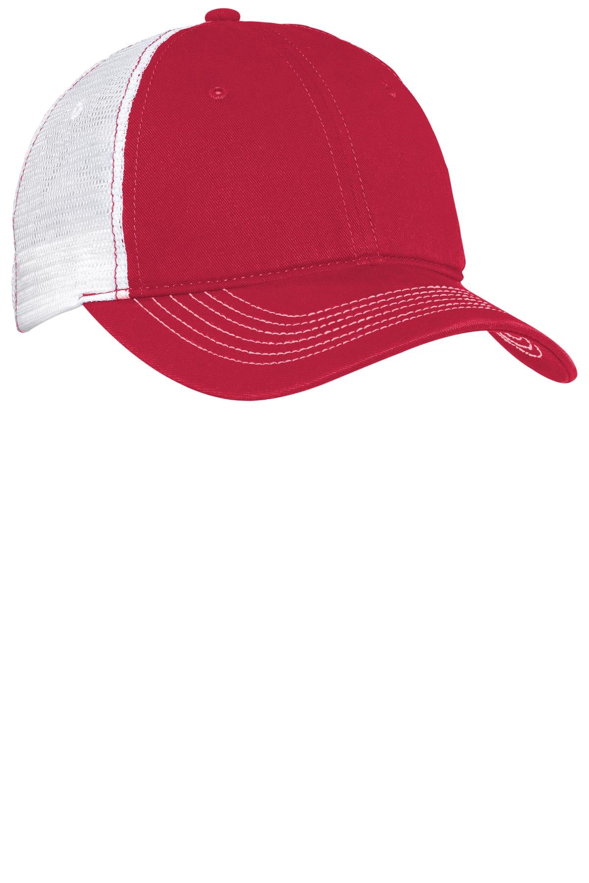 Custom Red/ White Mesh Back Cap DT607, personalized by SanCanDo Swag in Argyle, TX
