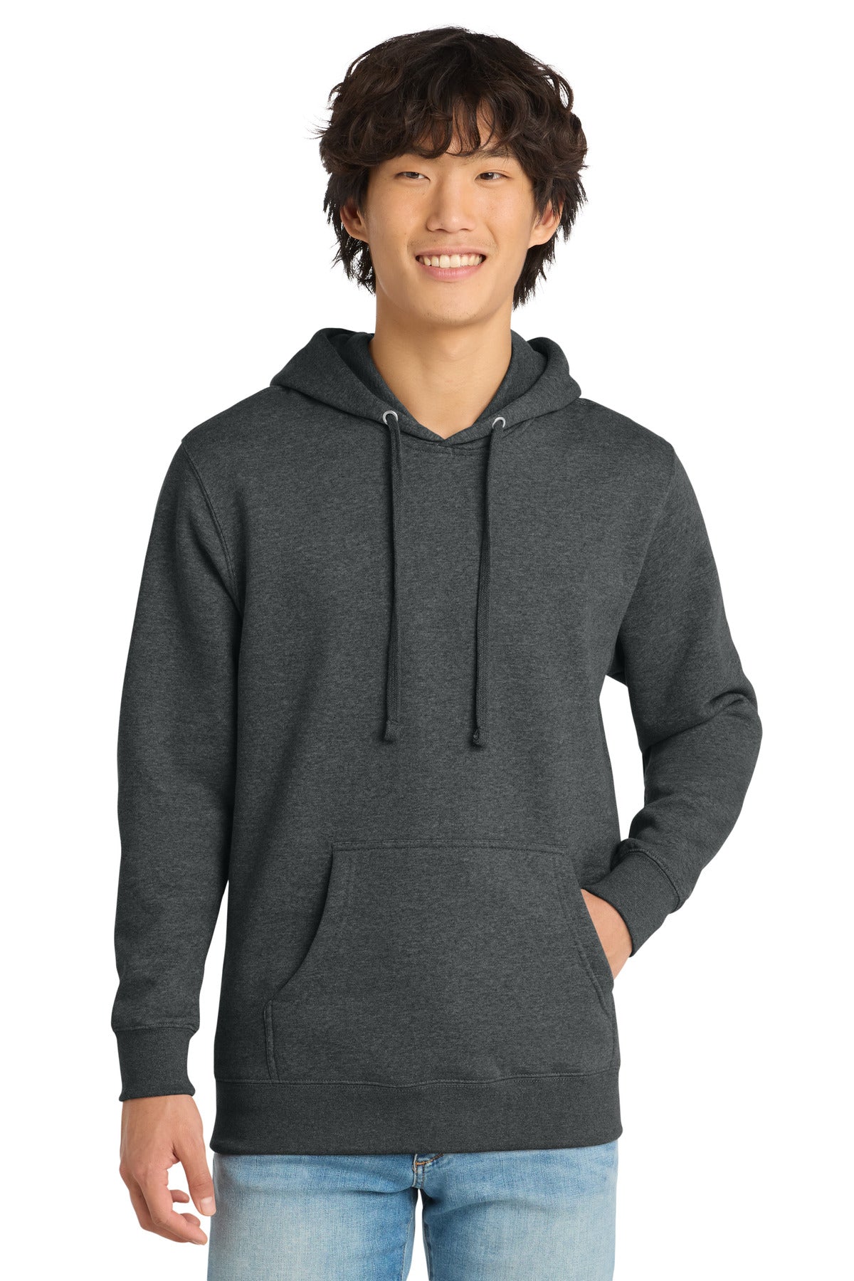 Custom Heathered Charcoal V.I.T.Fleece Hoodie DT6100, personalized by SanCanDo Swag in Argyle, TX