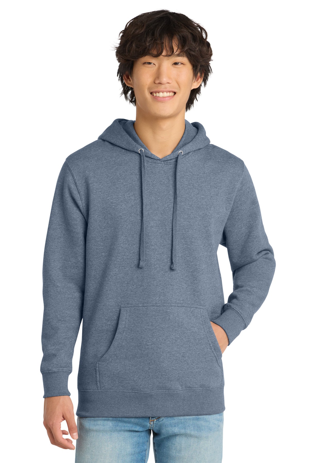 Custom Flint Blue Heather V.I.T.Fleece Hoodie DT6100, personalized by SanCanDo Swag in Argyle, TX
