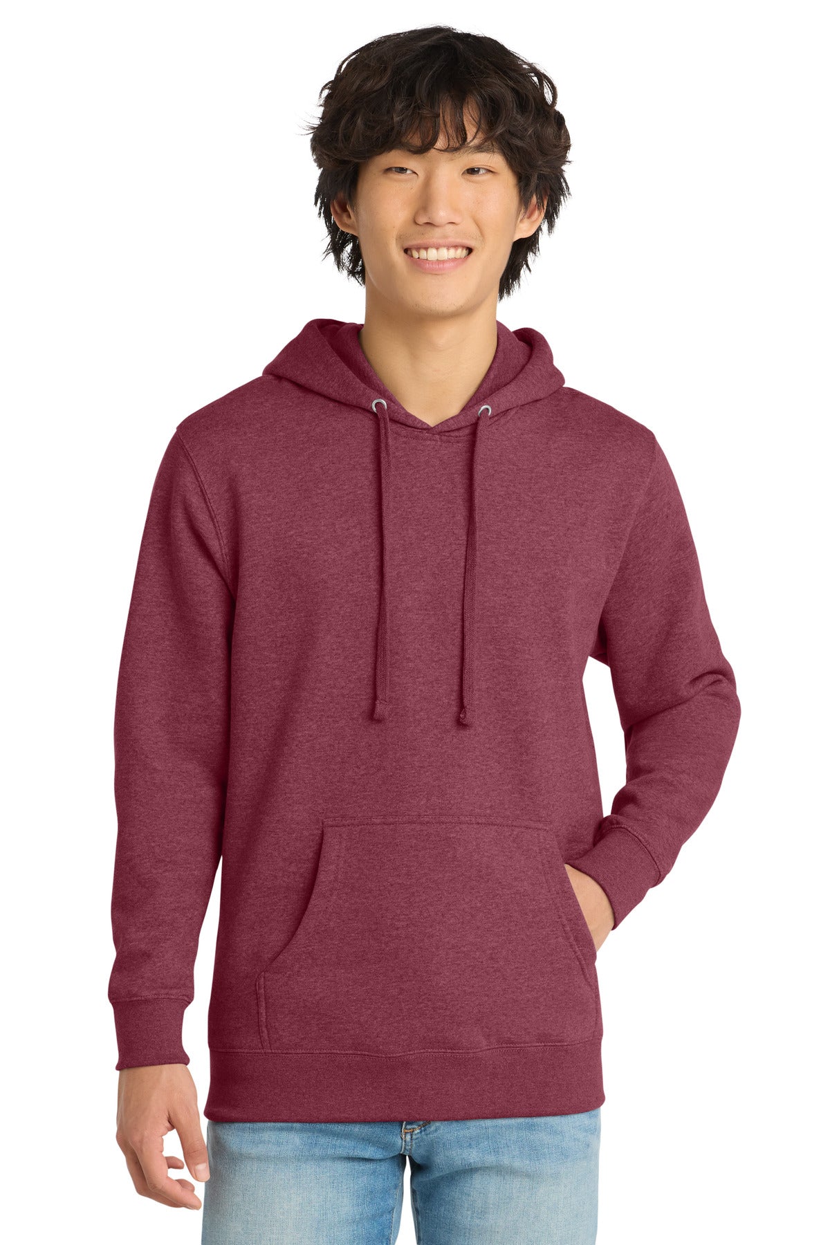 Custom Heathered Cardinal V.I.T.Fleece Hoodie DT6100, personalized by SanCanDo Swag in Argyle, TX