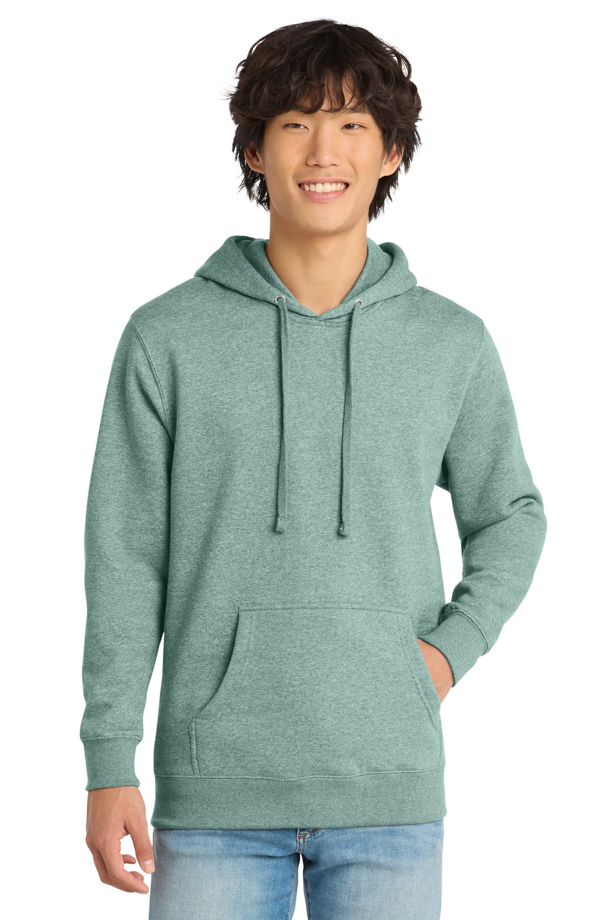 Custom Heathered Dusty Sage V.I.T.Fleece Hoodie DT6100, personalized by SanCanDo Swag in Argyle, TX