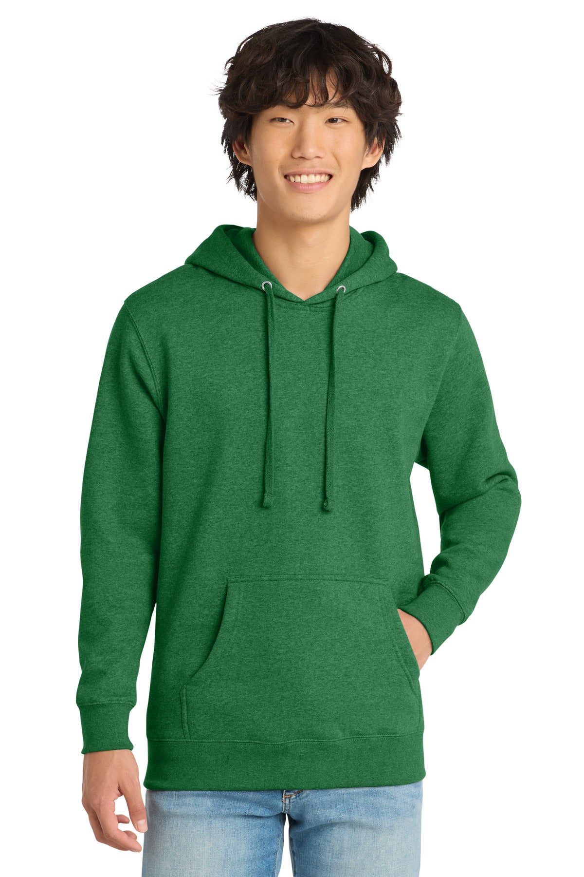 Custom Heathered Kelly Green V.I.T.Fleece Hoodie DT6100, personalized by SanCanDo Swag in Argyle, TX