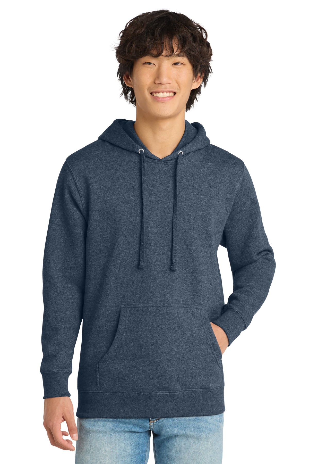 Custom Heathered Navy V.I.T.Fleece Hoodie DT6100, personalized by SanCanDo Swag in Argyle, TX