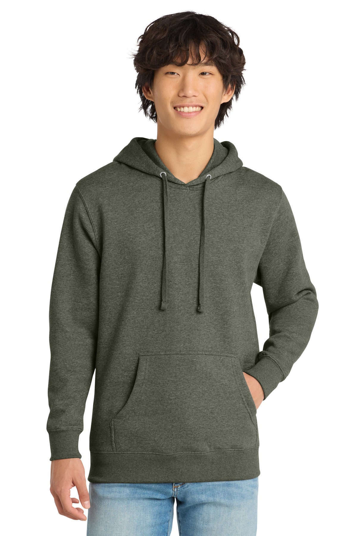Custom Heathered Olive V.I.T.Fleece Hoodie DT6100, personalized by SanCanDo Swag in Argyle, TX