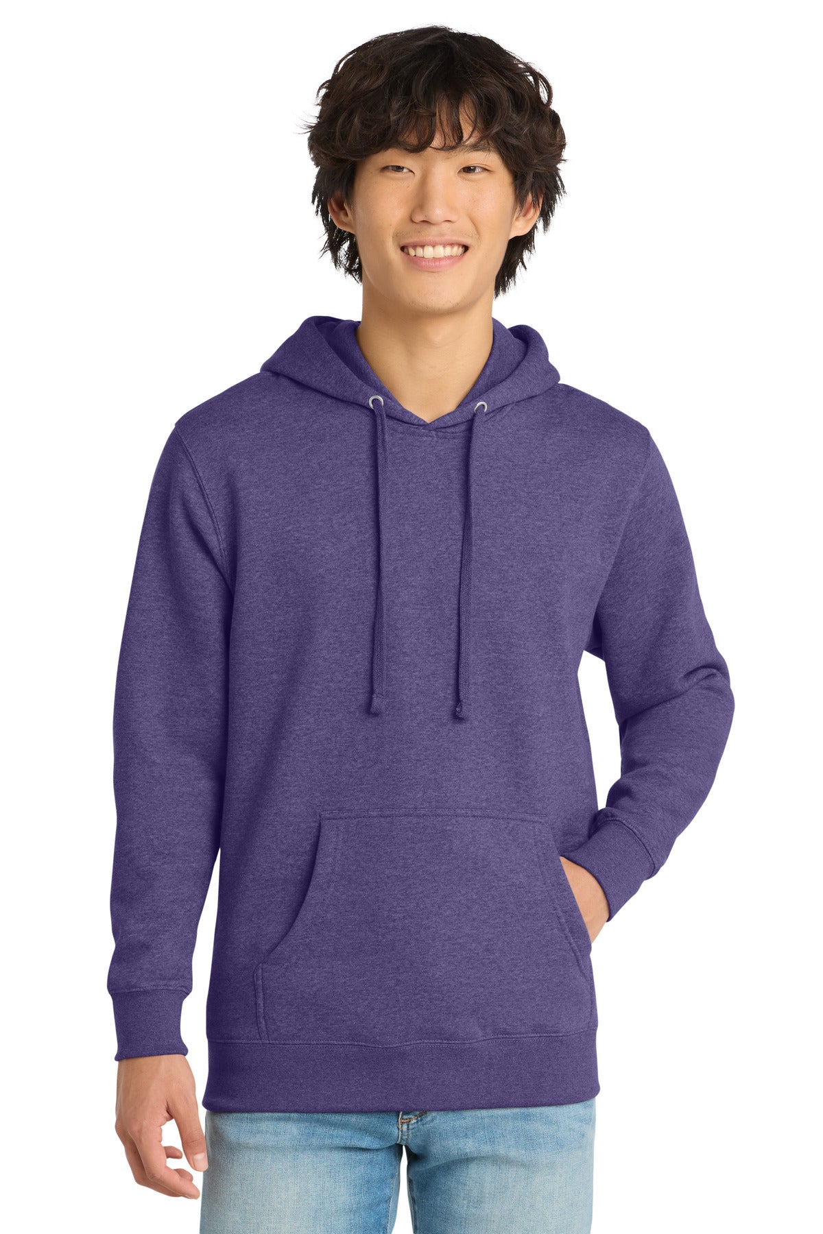 Custom Heathered Purple V.I.T.Fleece Hoodie DT6100, personalized by SanCanDo Swag in Argyle, TX