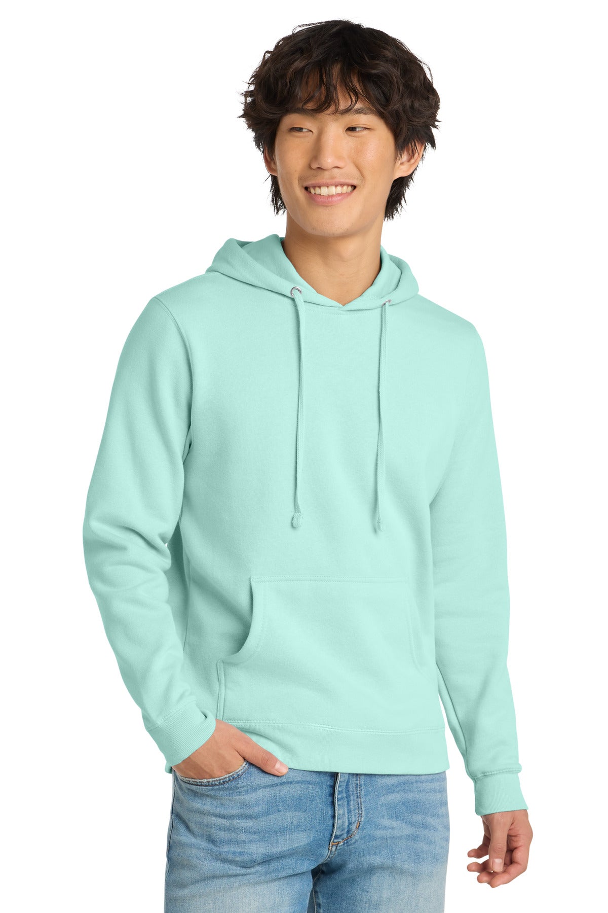 Custom Sea Mist V.I.T.Fleece Hoodie DT6100, personalized by SanCanDo Swag in Argyle, TX