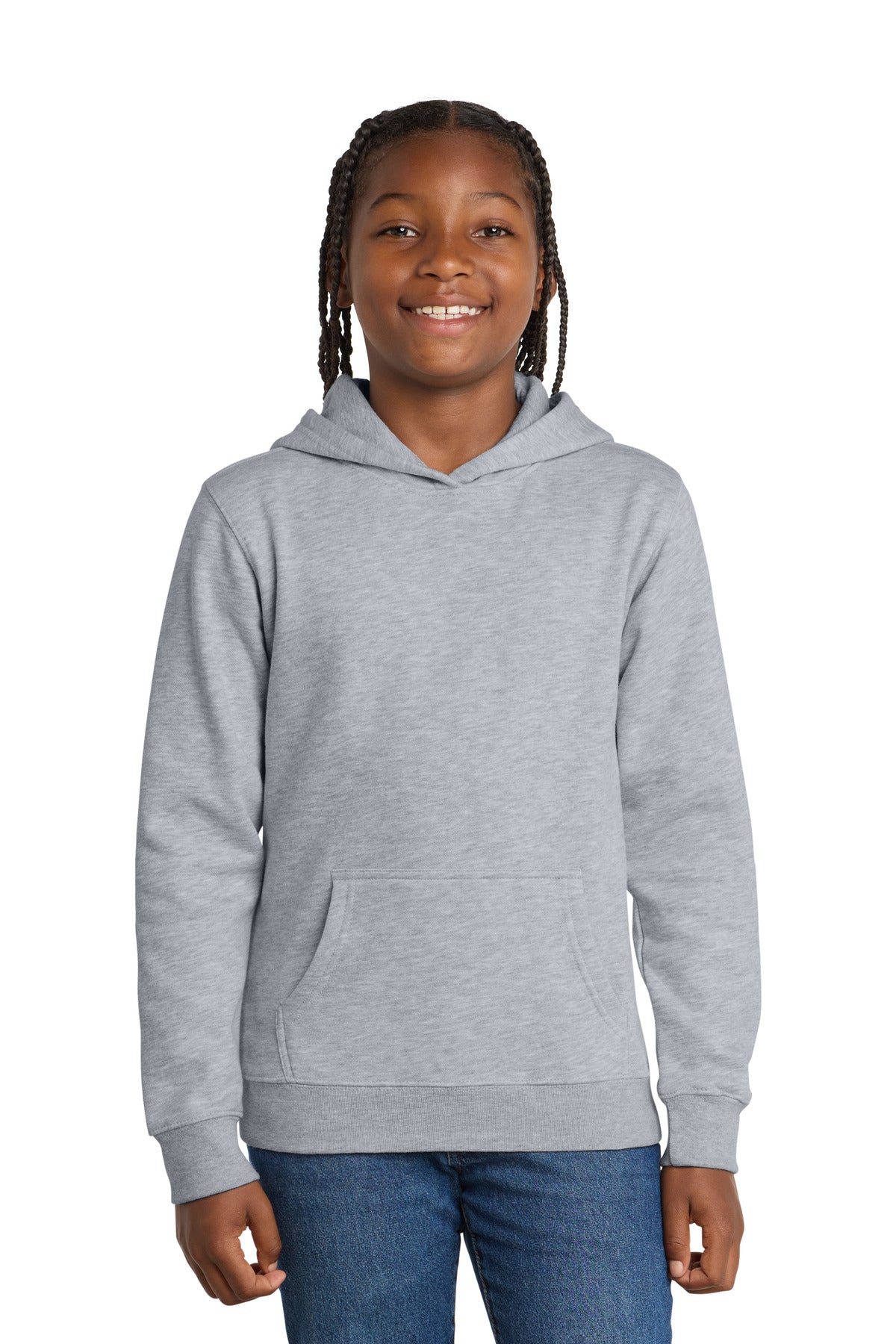 Custom Light Heather Grey Youth V.I.T.Fleece Hoodie DT6100Y, personalized by SanCanDo Swag in Argyle, TX