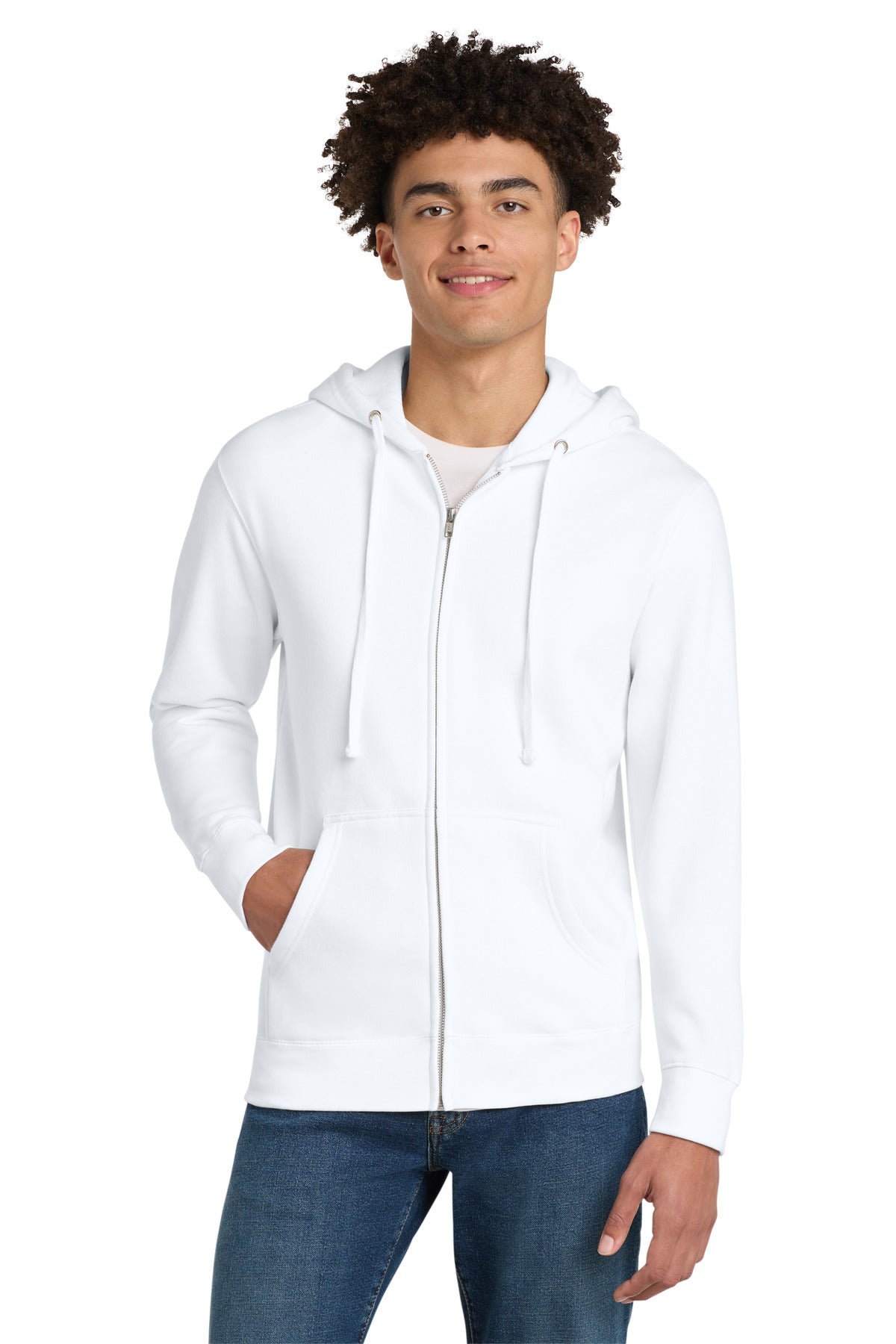 Custom White V.I.T.Fleece Full-Zip Hoodie DT6102, personalized by SanCanDo Swag in Argyle, TX