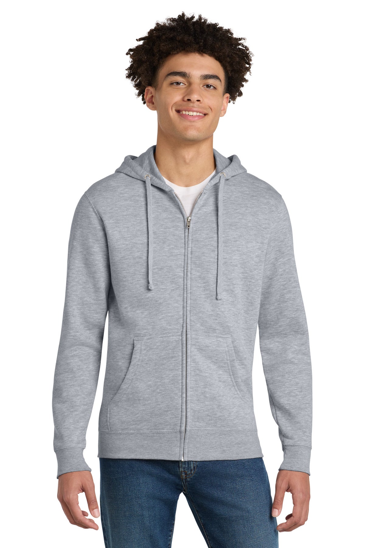 Custom Light Heather Grey V.I.T.Fleece Full-Zip Hoodie DT6102, personalized by SanCanDo Swag in Argyle, TX