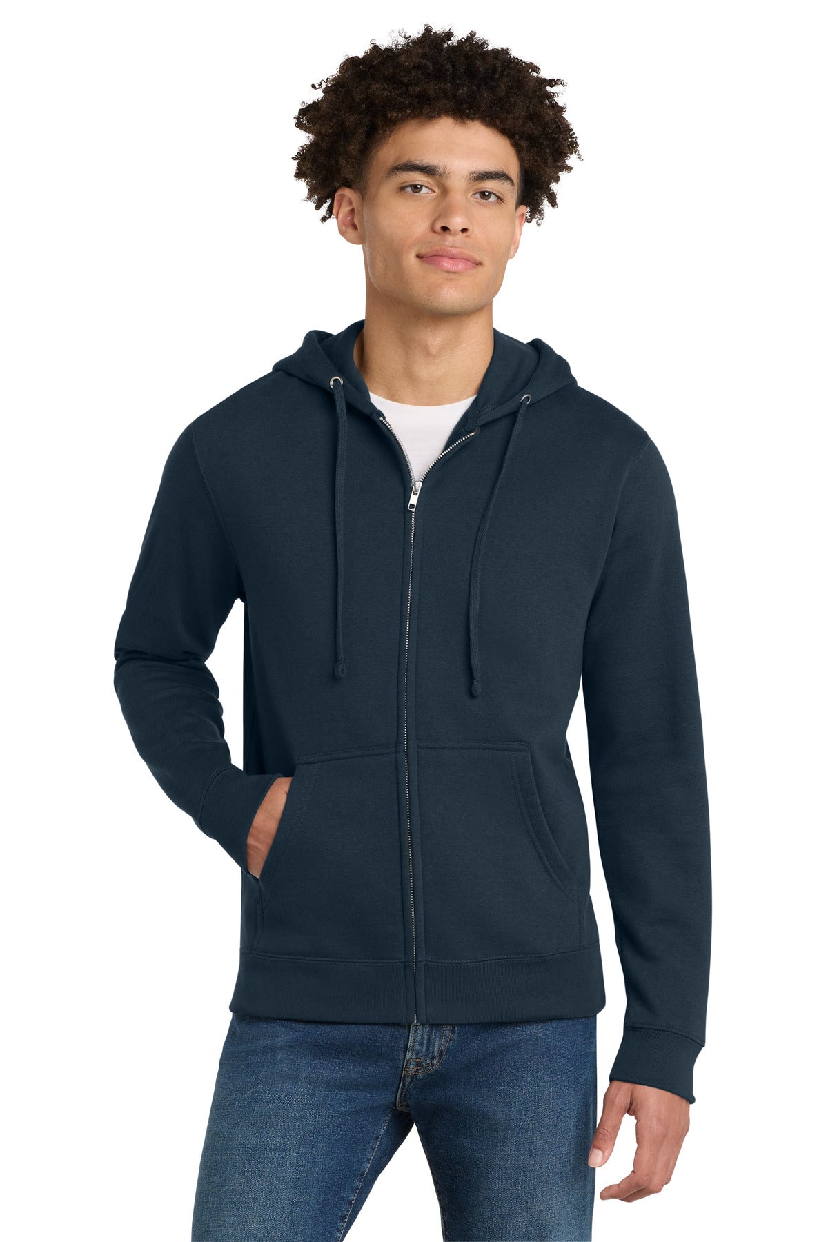 Custom New Navy V.I.T.Fleece Full-Zip Hoodie DT6102, personalized by SanCanDo Swag in Argyle, TX