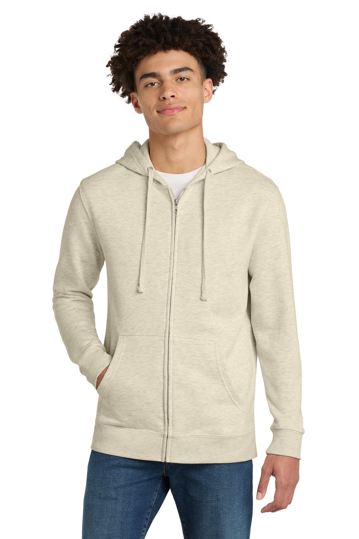 Custom Oatmeal Heather V.I.T.Fleece Full-Zip Hoodie DT6102, personalized by SanCanDo Swag in Argyle, TX