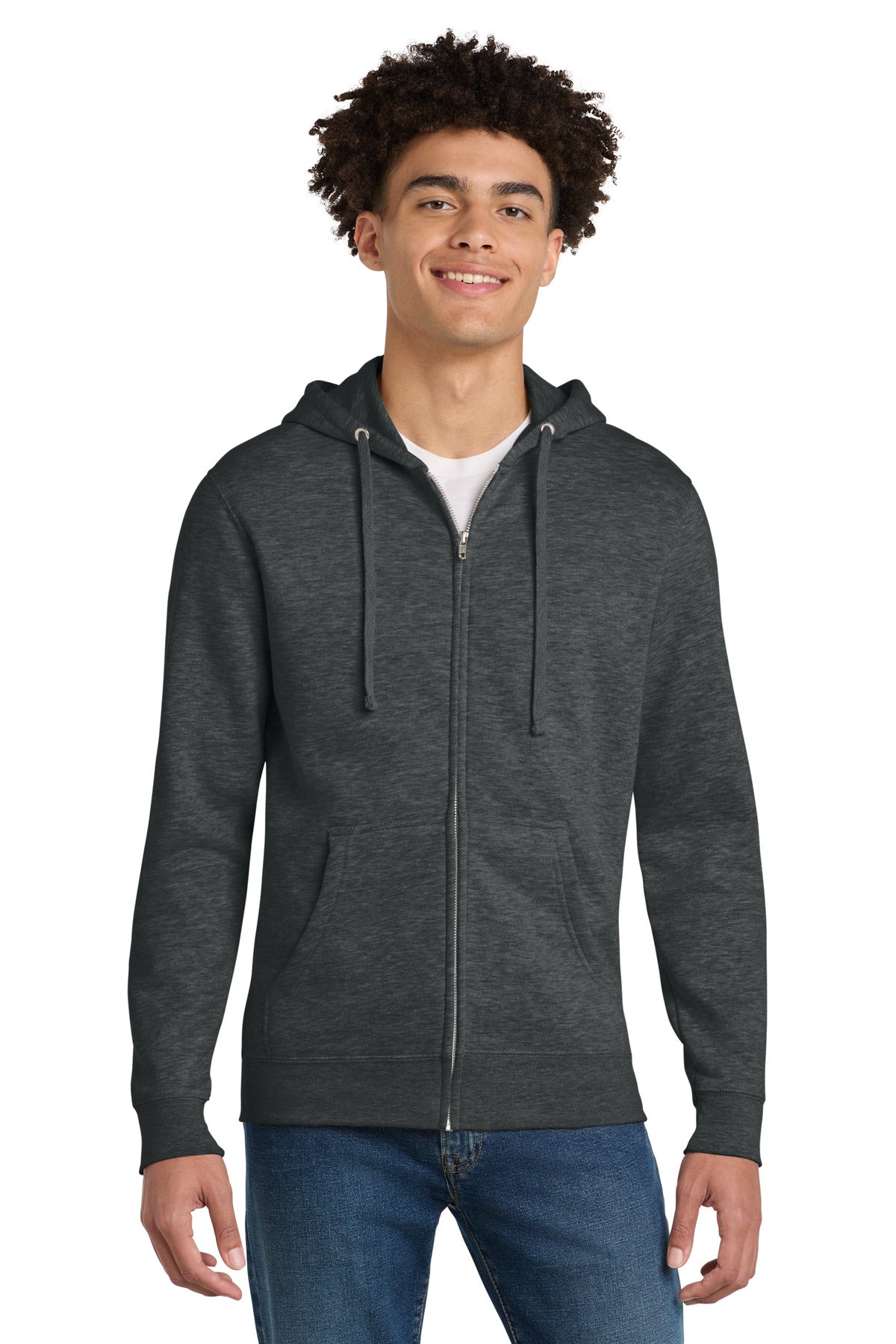 Custom Heathered Charcoal V.I.T.Fleece Full-Zip Hoodie DT6102, personalized by SanCanDo Swag in Argyle, TX