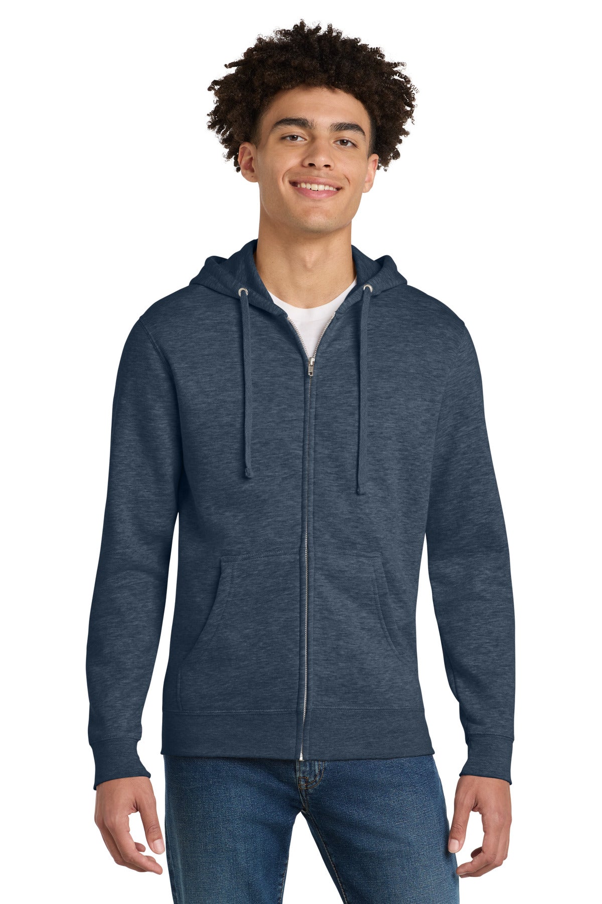 Custom Heathered Navy V.I.T.Fleece Full-Zip Hoodie DT6102, personalized by SanCanDo Swag in Argyle, TX