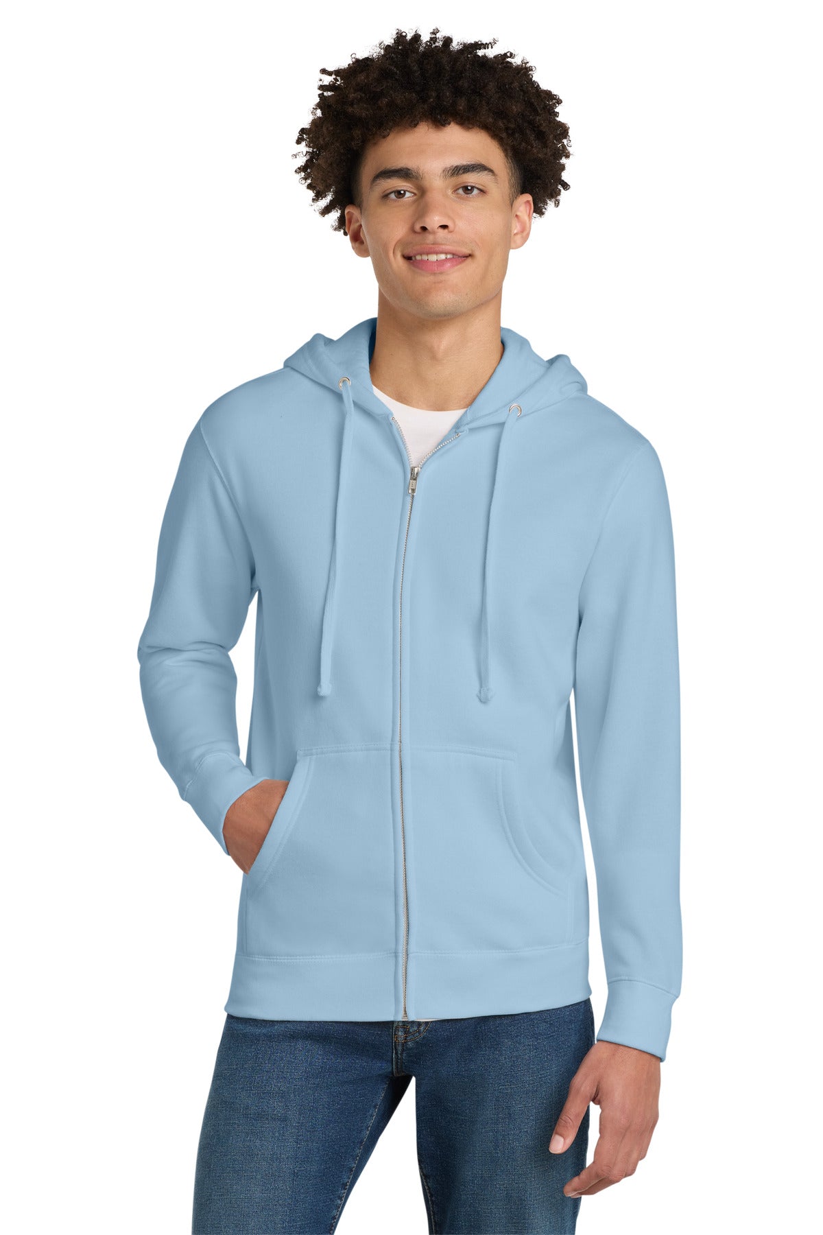 Custom Ice Blue V.I.T.Fleece Full-Zip Hoodie DT6102, personalized by SanCanDo Swag in Argyle, TX