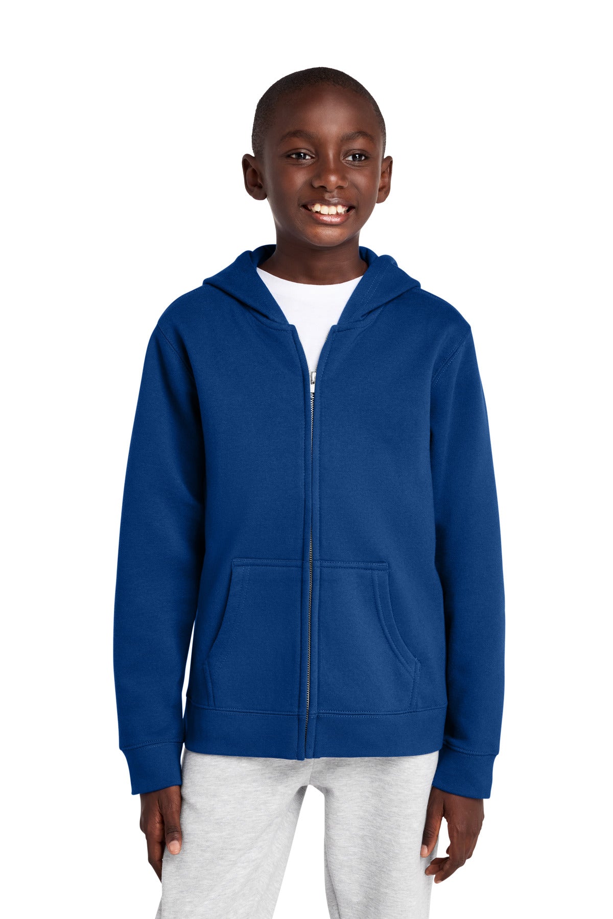 Custom Deep Royal Youth V.I.T. Fleece Full-Zip Hoodie DT6102Y, personalized by SanCanDo Swag in Argyle, TX