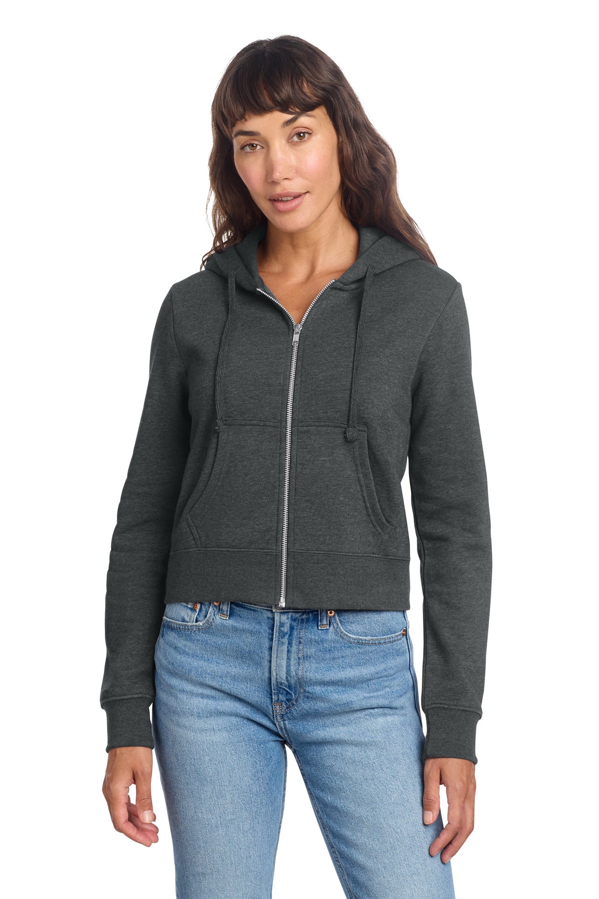 Custom Heathered Charcoal Women's V.I.T. Fleece Full-Zip Hoodie DT6103, personalized by SanCanDo Swag in Argyle, TX