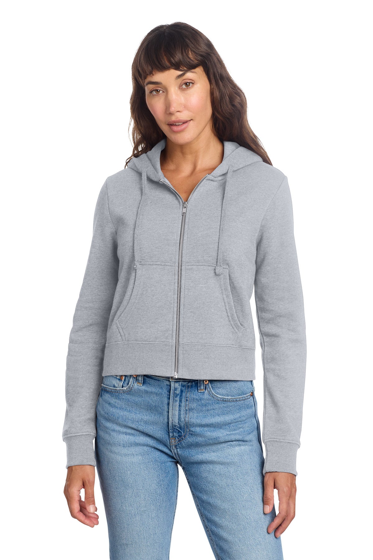 Custom Light Heather Grey Women's V.I.T. Fleece Full-Zip Hoodie DT6103, personalized by SanCanDo Swag in Argyle, TX