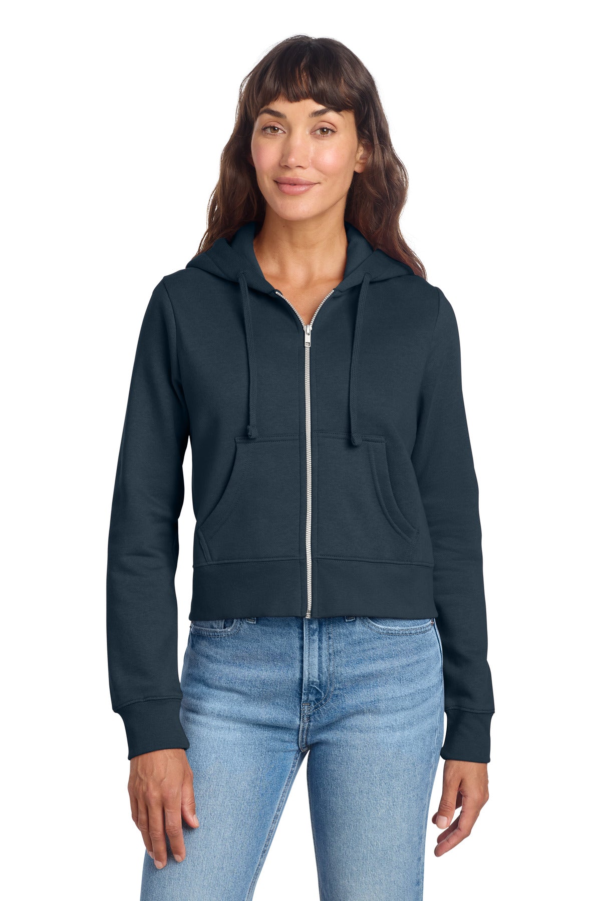 Custom New Navy Women's V.I.T. Fleece Full-Zip Hoodie DT6103, personalized by SanCanDo Swag in Argyle, TX