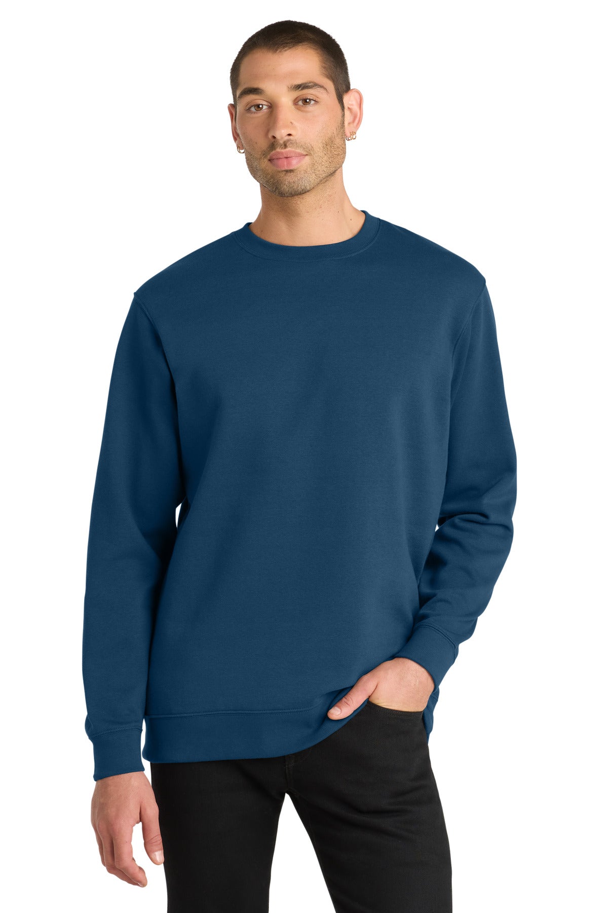 Custom Neptune Blue V.I.T.Fleece Crew DT6104, personalized by SanCanDo Swag in Argyle, TX