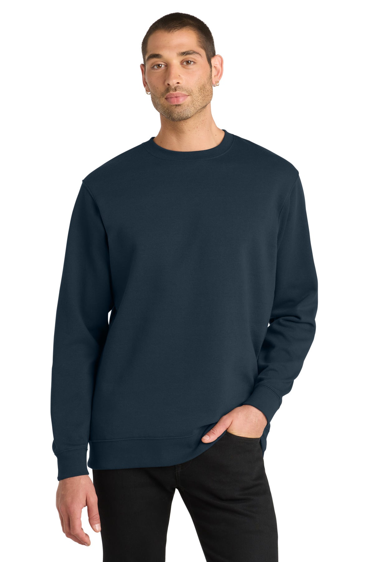 Custom New Navy V.I.T.Fleece Crew DT6104, personalized by SanCanDo Swag in Argyle, TX