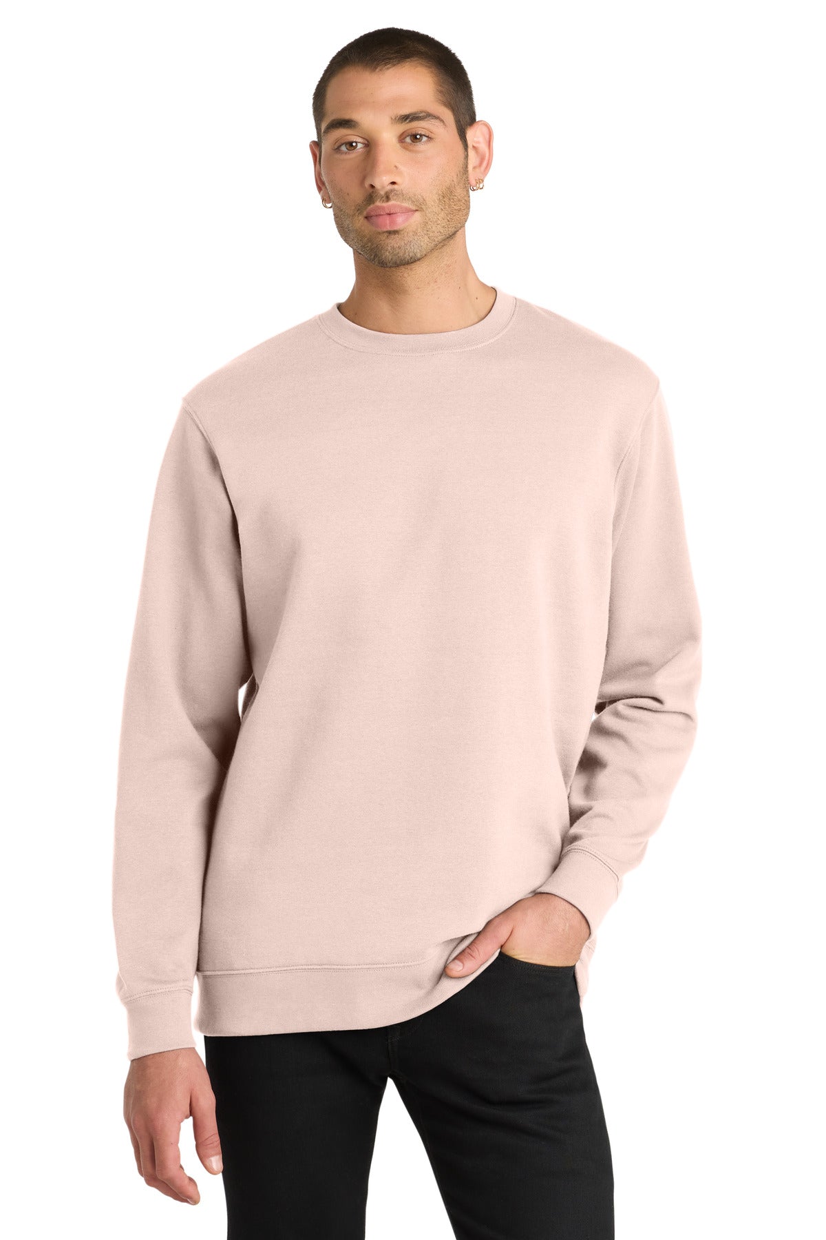 Custom Rosewater Pink V.I.T.Fleece Crew DT6104, personalized by SanCanDo Swag in Argyle, TX