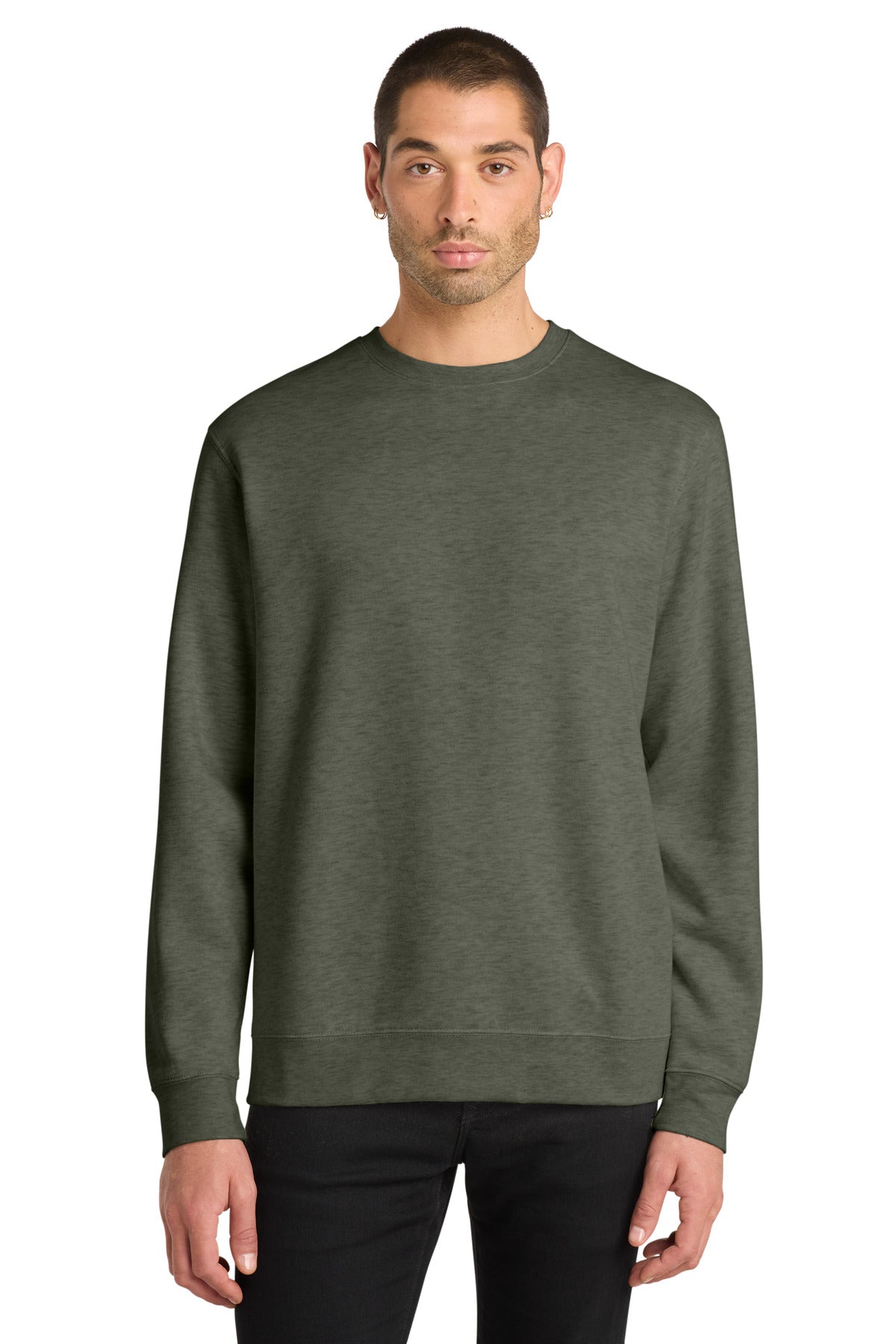Custom Heathered Olive V.I.T.Fleece Crew DT6104, personalized by SanCanDo Swag in Argyle, TX