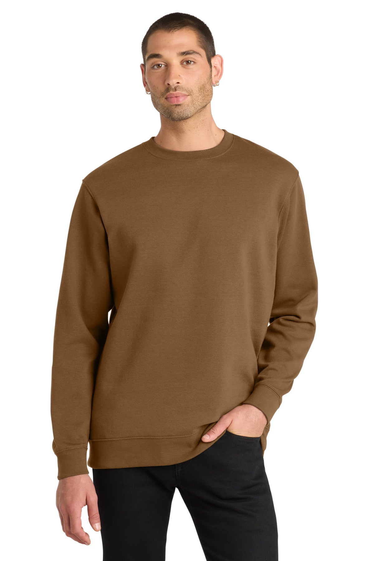 Custom Duck Brown V.I.T.Fleece Crew DT6104, personalized by SanCanDo Swag in Argyle, TX