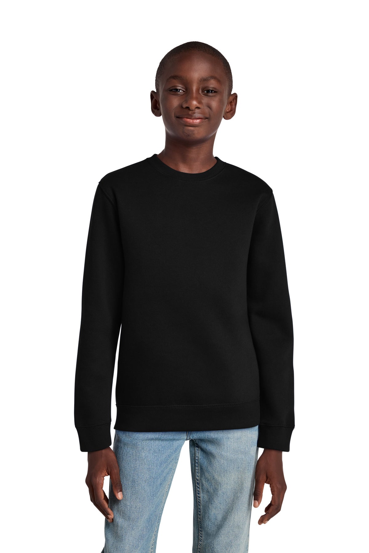 Custom Black Youth V.I.T. Fleece Crew DT6104Y, personalized by SanCanDo Swag in Argyle, TX