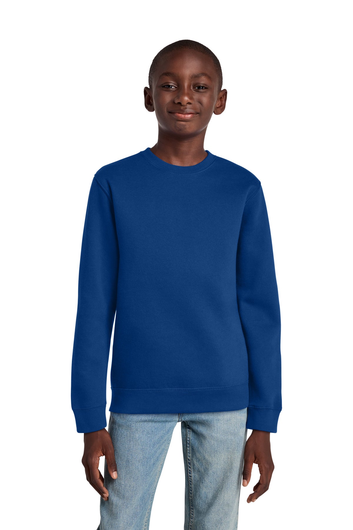 Custom Deep Royal Youth V.I.T. Fleece Crew DT6104Y, personalized by SanCanDo Swag in Argyle, TX