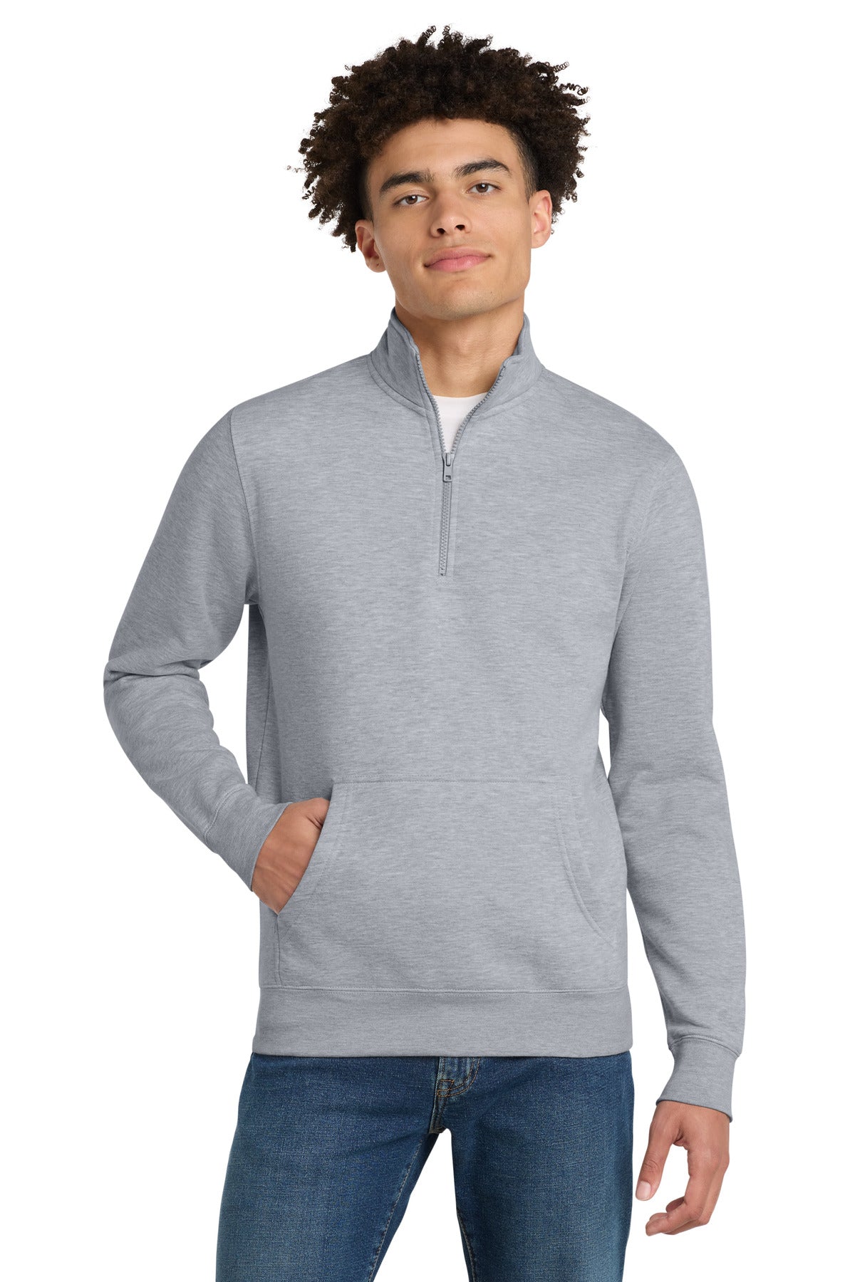 Custom Light Heather Grey V.I.T.Fleece 1/4-Zip DT6106, personalized by SanCanDo Swag in Argyle, TX