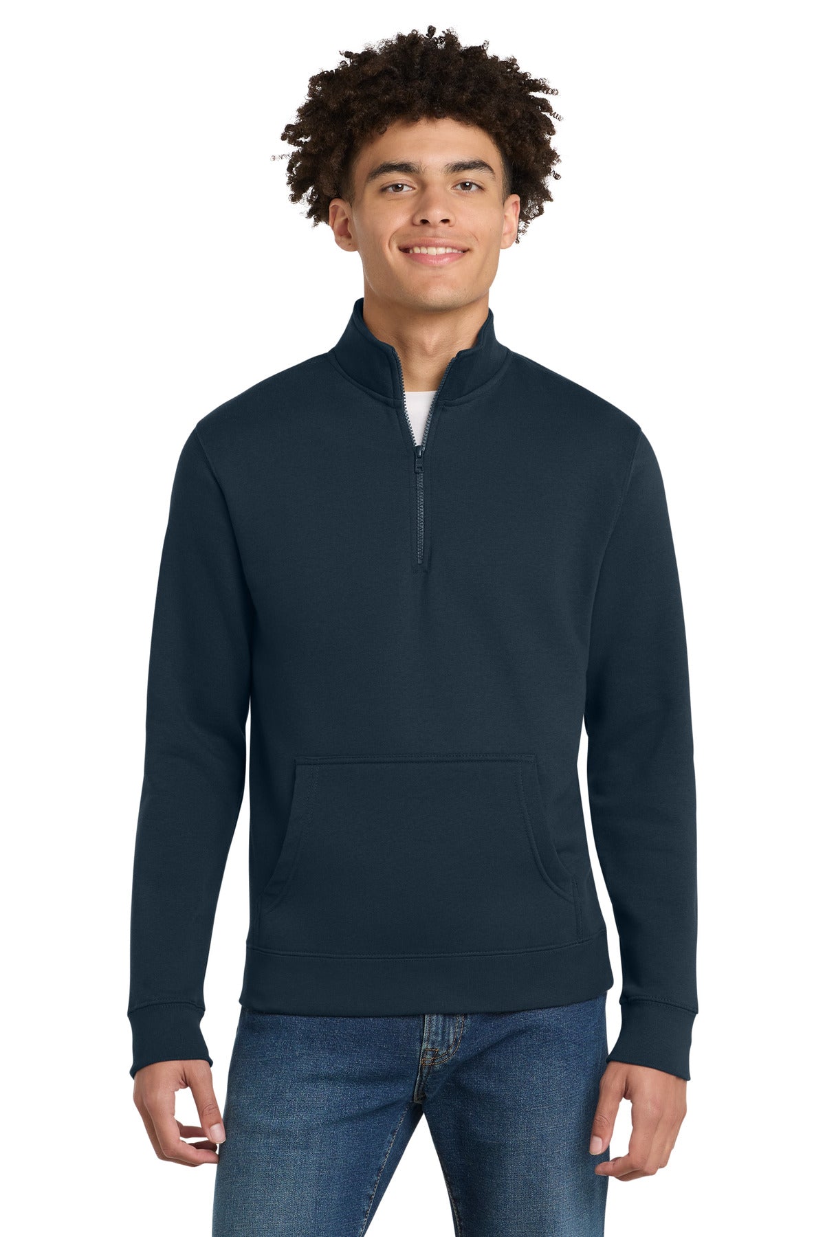 Custom New Navy V.I.T.Fleece 1/4-Zip DT6106, personalized by SanCanDo Swag in Argyle, TX