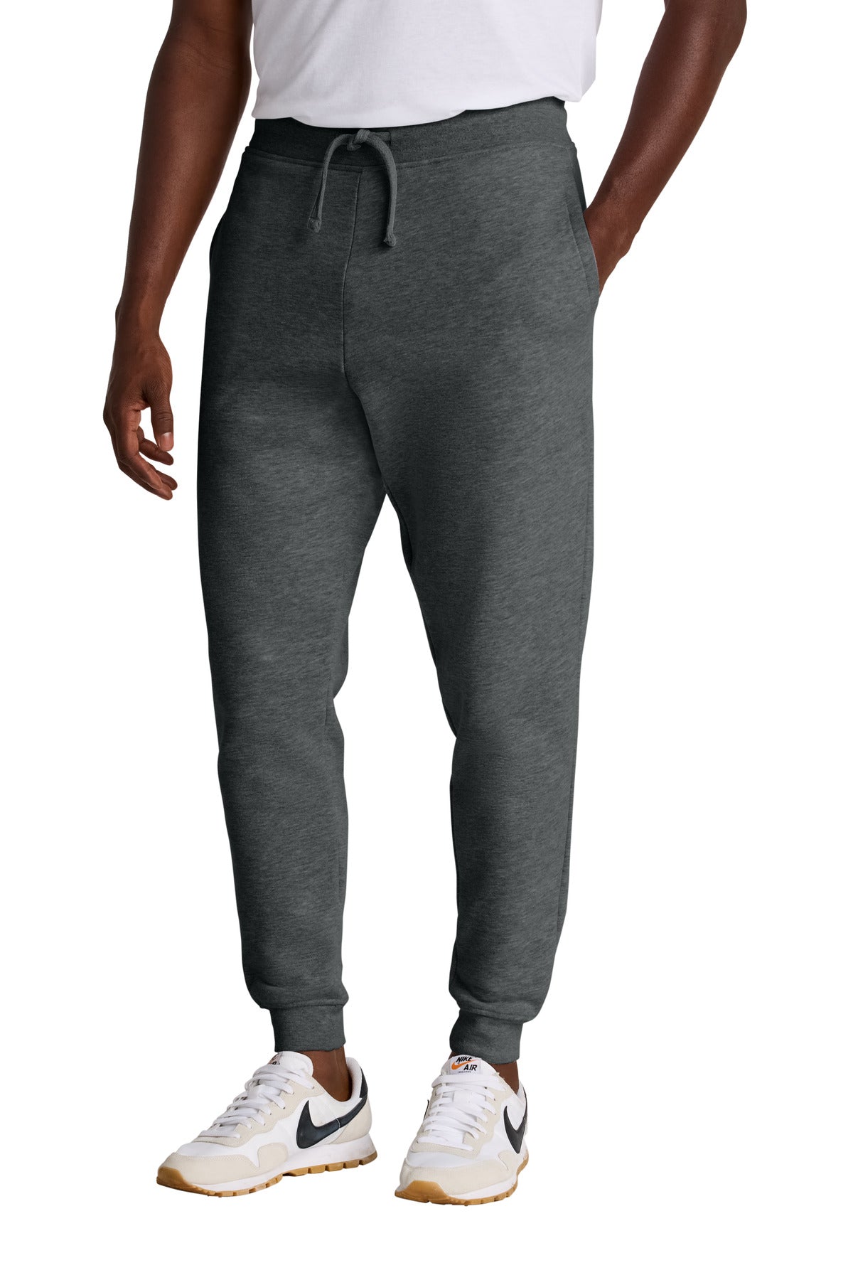 Custom Heathered Charcoal V.I.T.Fleece Jogger DT6107, personalized by SanCanDo Swag in Argyle, TX