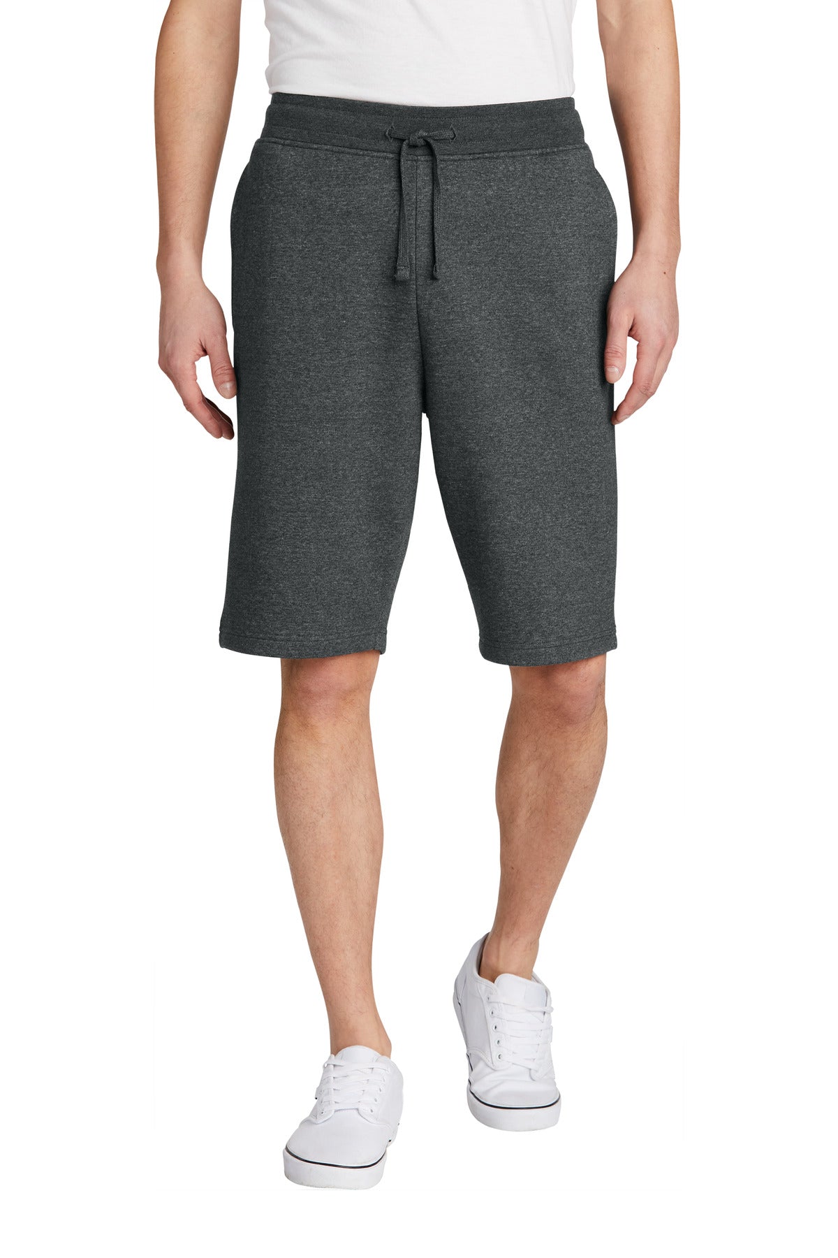 Custom Heathered Charcoal V.I.T.Fleece Short DT6108, personalized by SanCanDo Swag in Argyle, TX