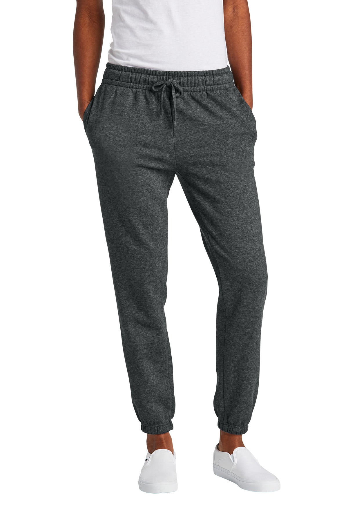 Custom Heathered Charcoal Women's V.I.T. Fleece Sweatpant DT6110, personalized by SanCanDo Swag in Argyle, TX