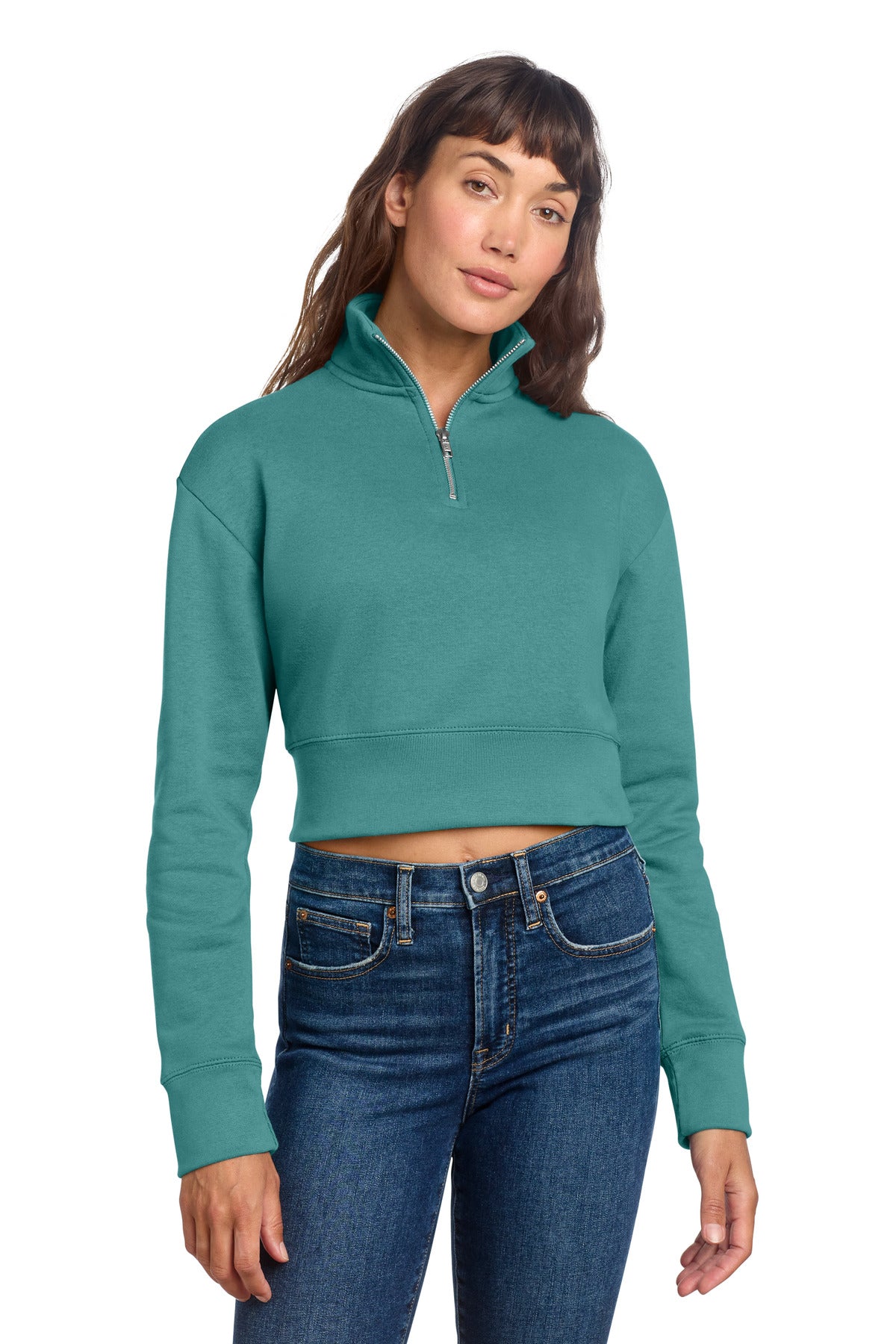Custom Eucalyptus Blue Women's V.I.T. Fleece 1/2-Zip DT6111, personalized by SanCanDo Swag in Argyle, TX