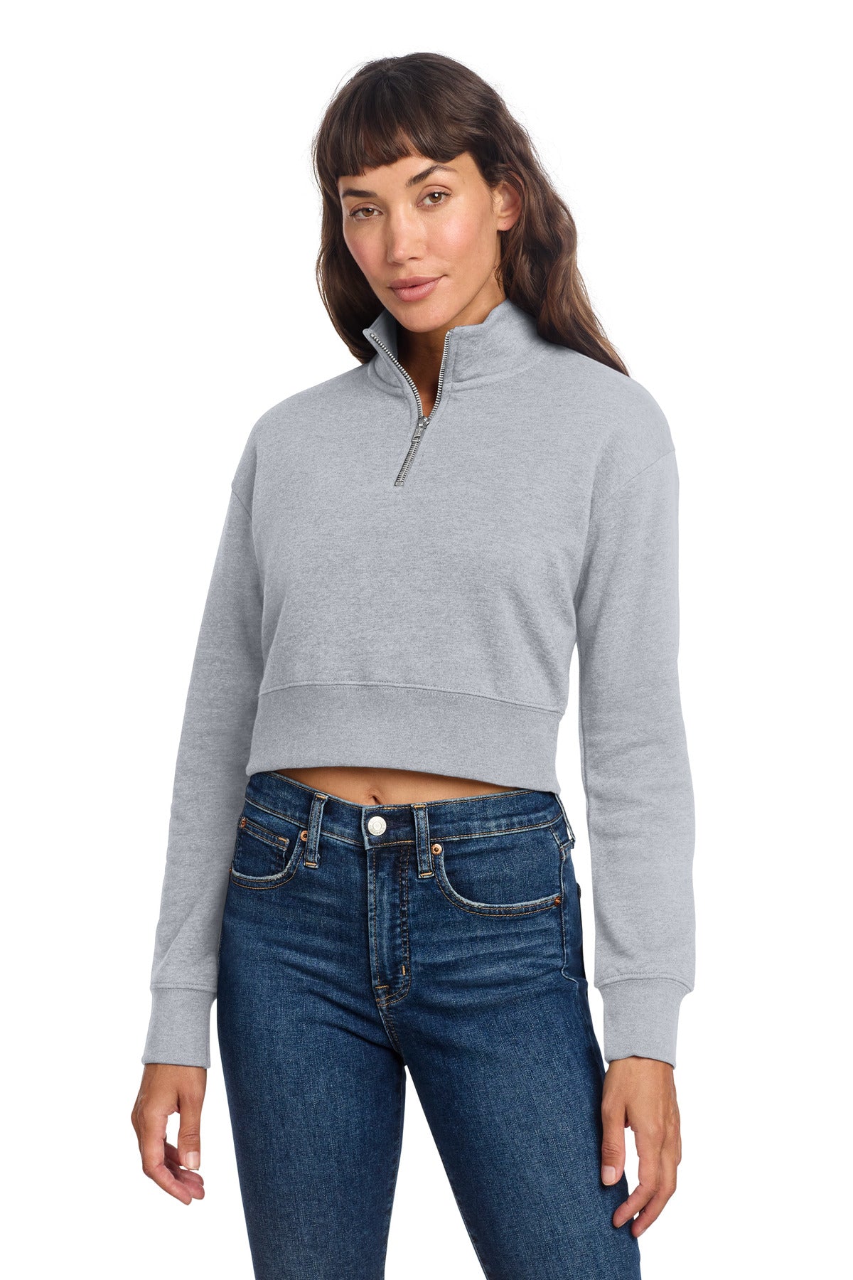 Custom Light Heather Grey Women's V.I.T. Fleece 1/2-Zip DT6111, personalized by SanCanDo Swag in Argyle, TX