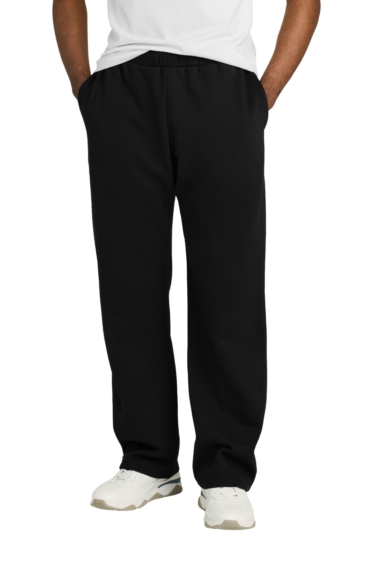 Custom Black V.I.T. Fleece Open-Bottom Sweatpant DT6117, personalized by SanCanDo Swag in Argyle, TX