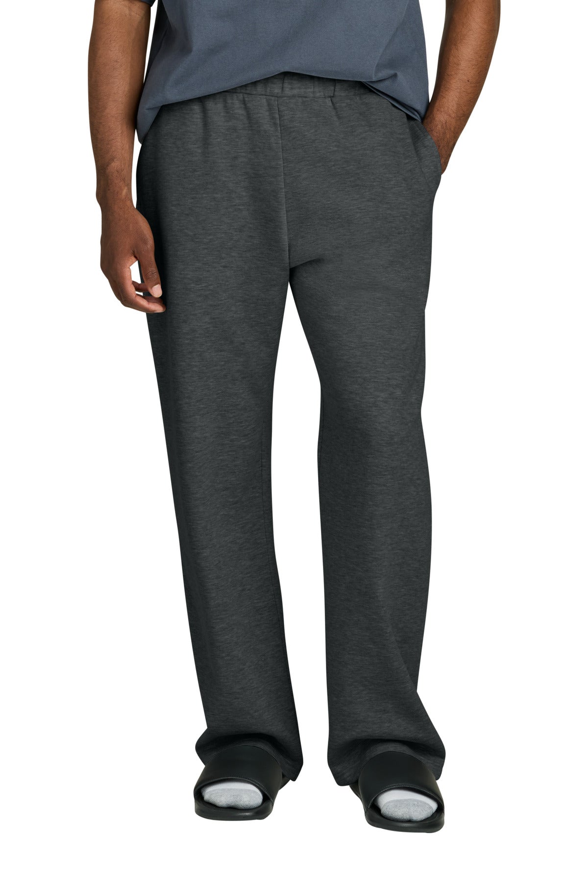Custom Heathered Charcoal V.I.T. Fleece Open-Bottom Sweatpant DT6117, personalized by SanCanDo Swag in Argyle, TX
