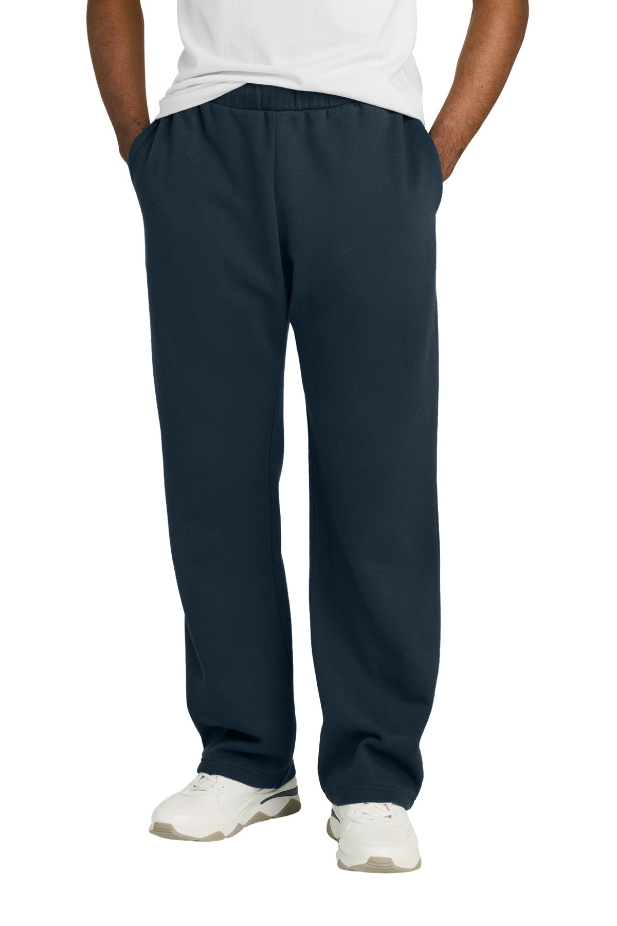 Custom New Navy V.I.T. Fleece Open-Bottom Sweatpant DT6117, personalized by SanCanDo Swag in Argyle, TX