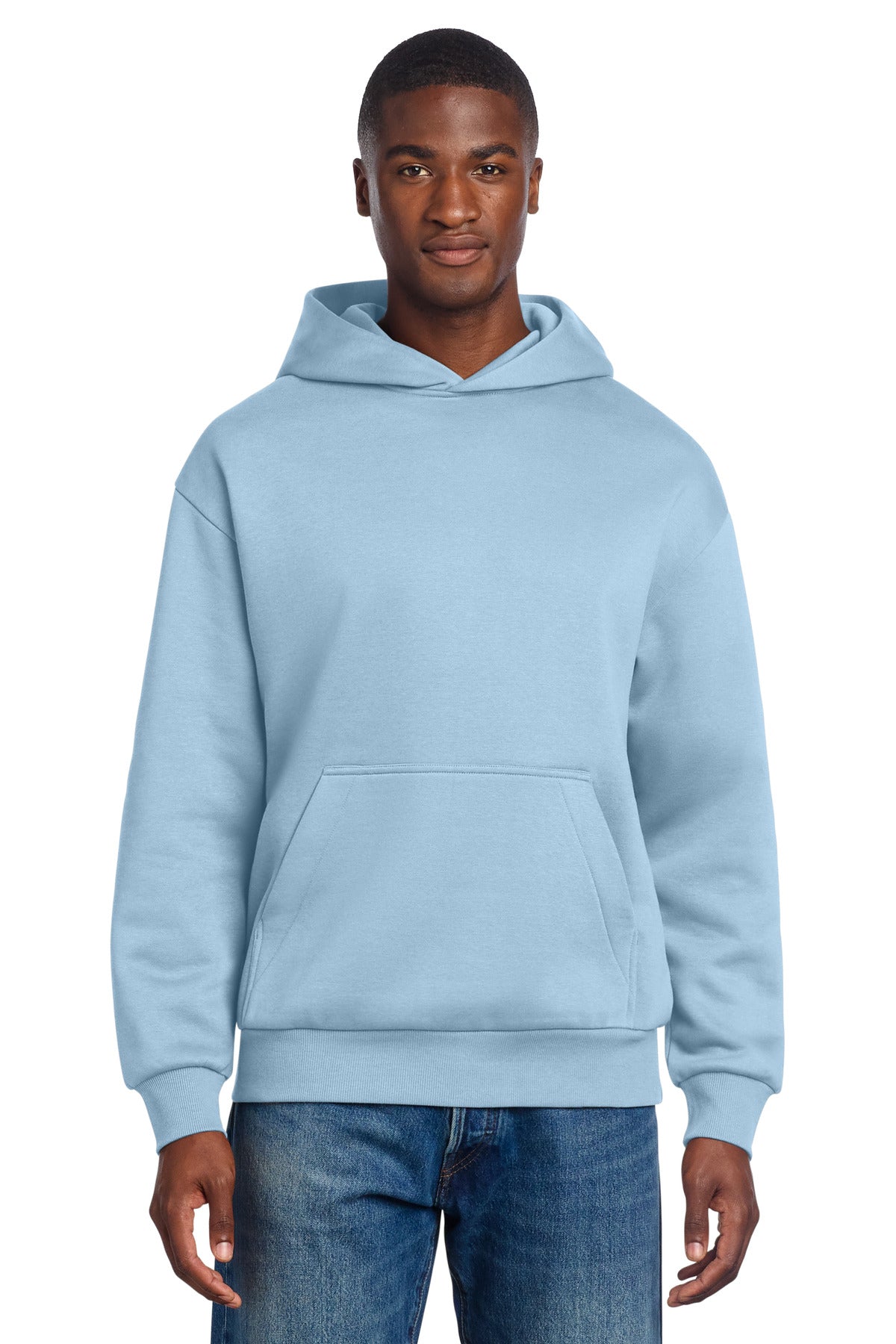 Custom Ice Blue V.I.T. Heavyweight Fleece Hoodie DT6150, personalized by SanCanDo Swag in Argyle, TX
