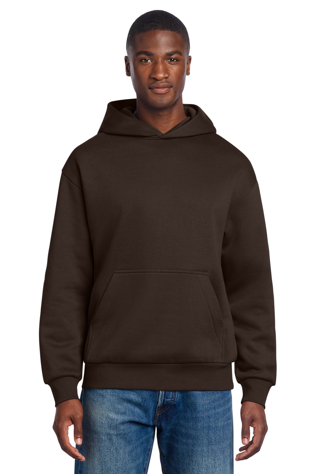 Custom Dark Chocolate Brown V.I.T. Heavyweight Fleece Hoodie DT6150, personalized by SanCanDo Swag in Argyle, TX