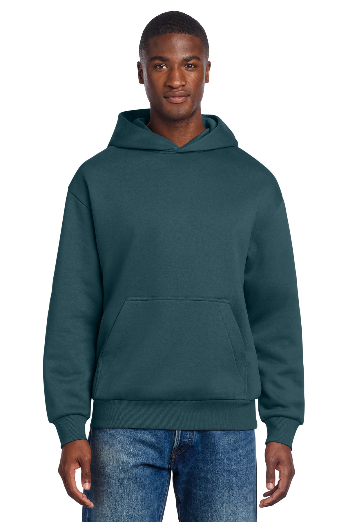 Custom Deep Cyan V.I.T. Heavyweight Fleece Hoodie DT6150, personalized by SanCanDo Swag in Argyle, TX