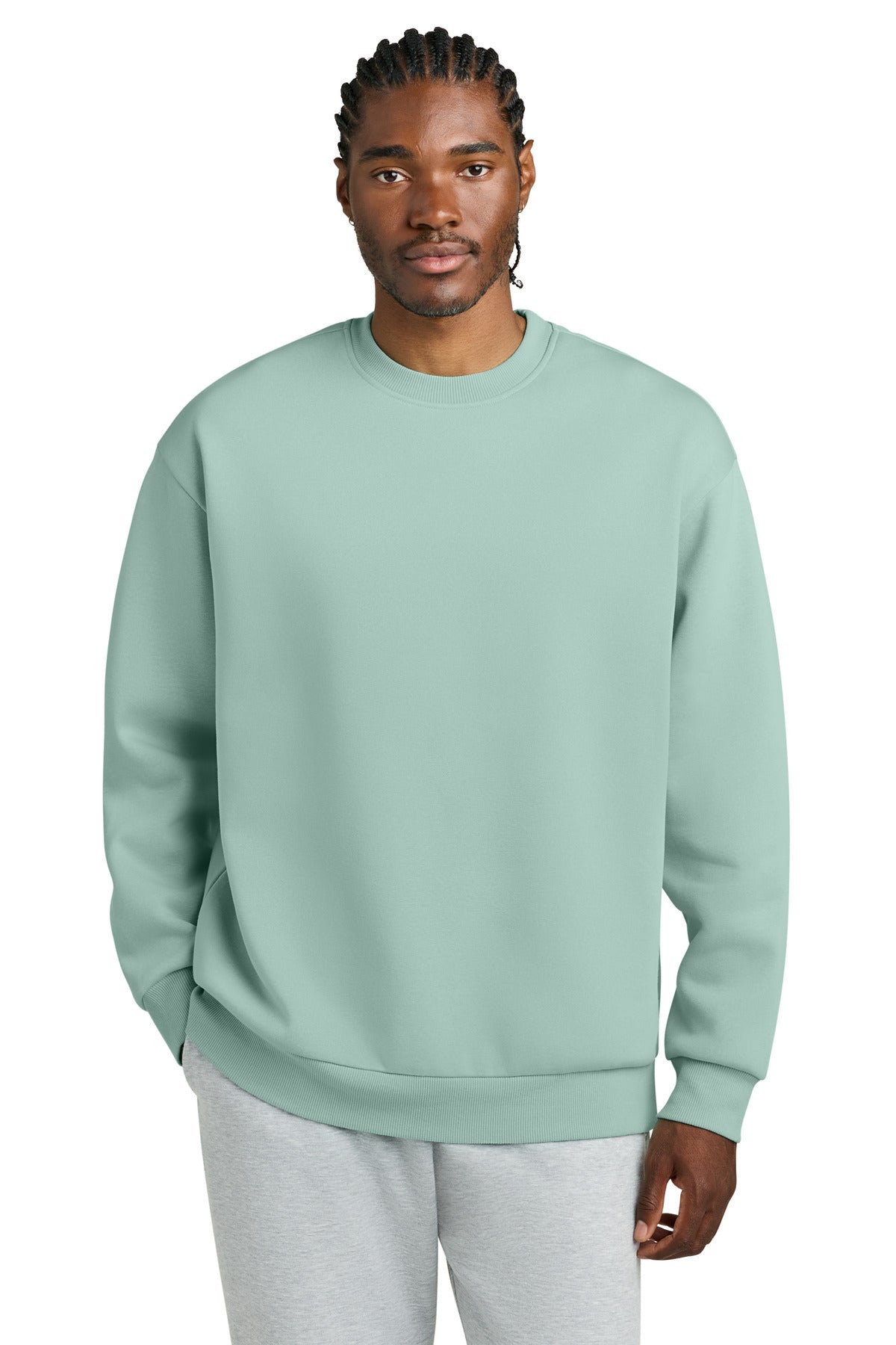 Custom Dusty Sage V.I.T. Heavyweight Fleece Crew DT6154, personalized by SanCanDo Swag in Argyle, TX