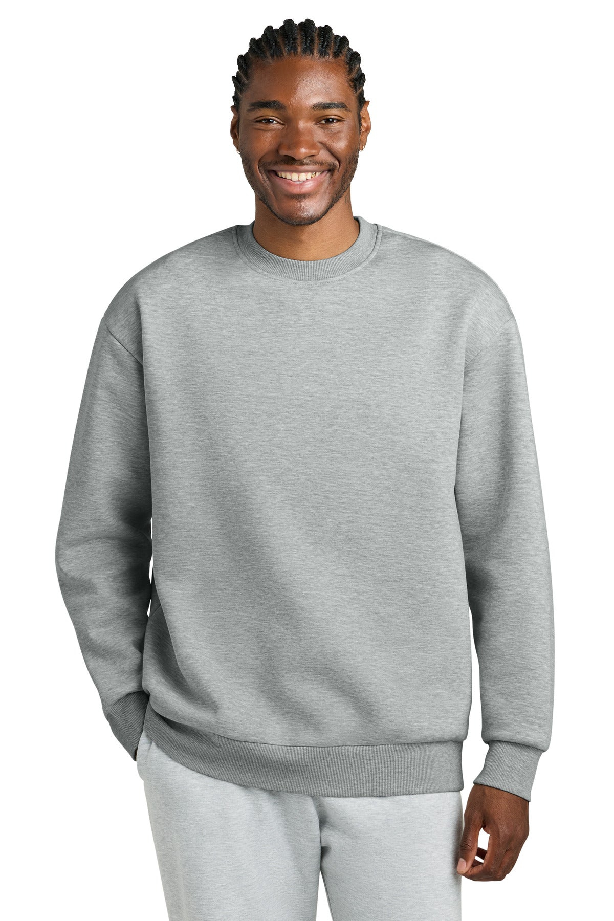 Custom Light Heather Grey V.I.T. Heavyweight Fleece Crew DT6154, personalized by SanCanDo Swag in Argyle, TX