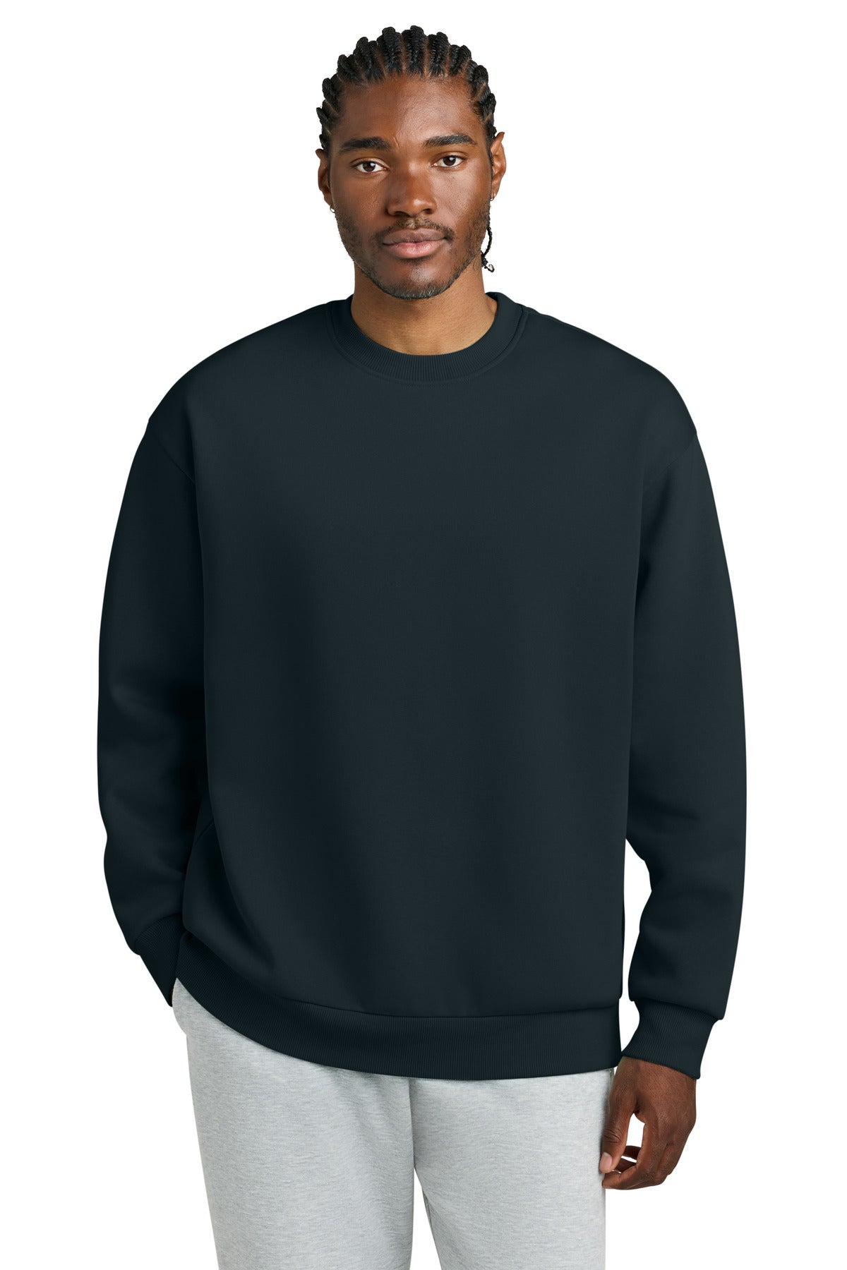 Custom Navy Blue V.I.T. Heavyweight Fleece Crew DT6154, personalized by SanCanDo Swag in Argyle, TX